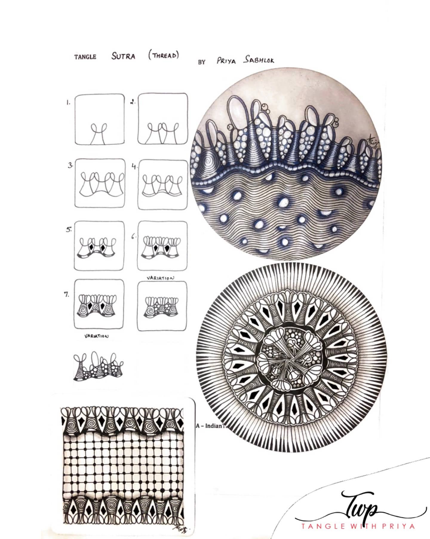 The tangle pattern, ‘Sutra’ was one of... - Tangle With Priya