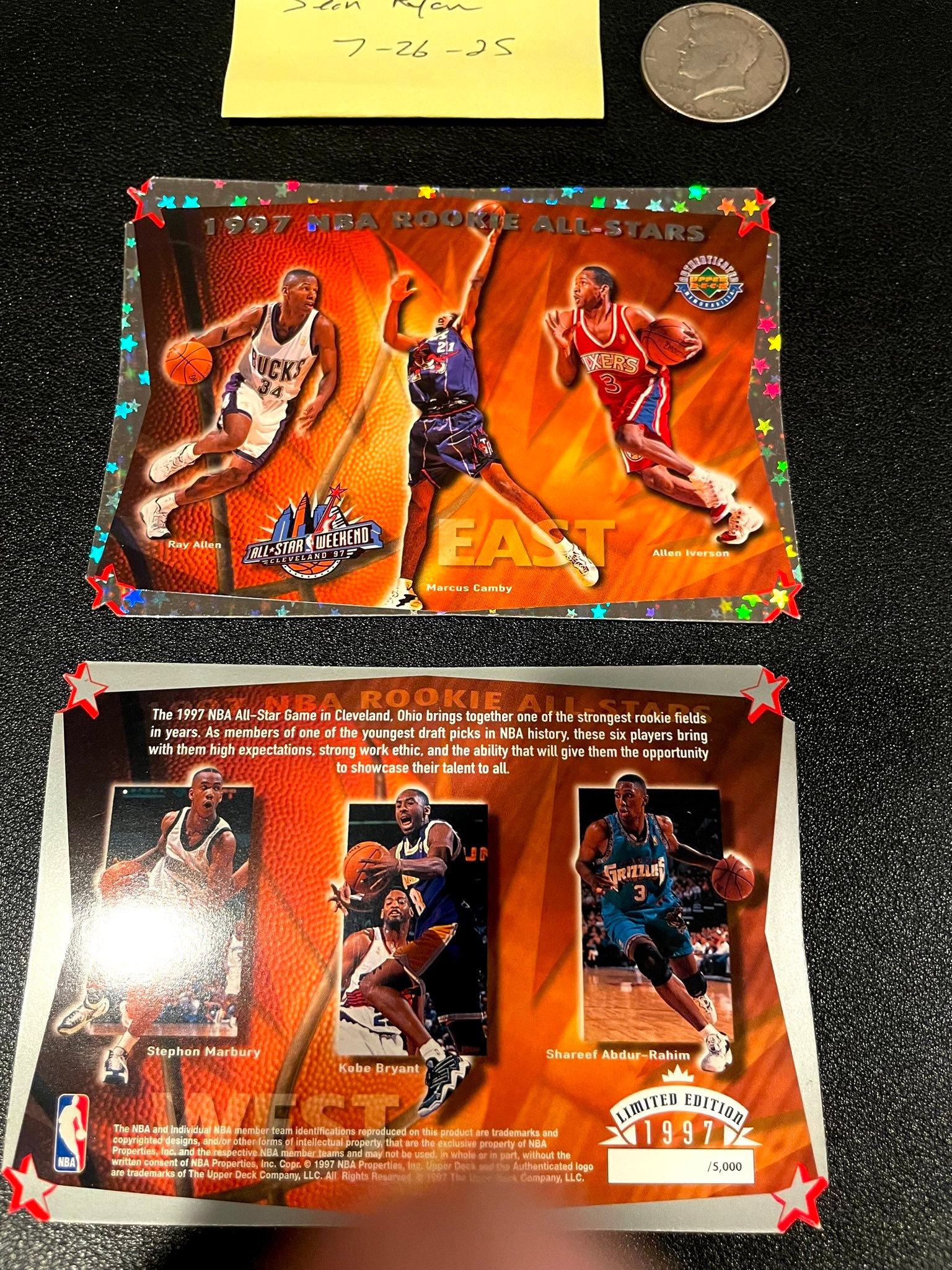 Kobe Bryant 1997 NBA Rookie All-Stars limited edition card for sale