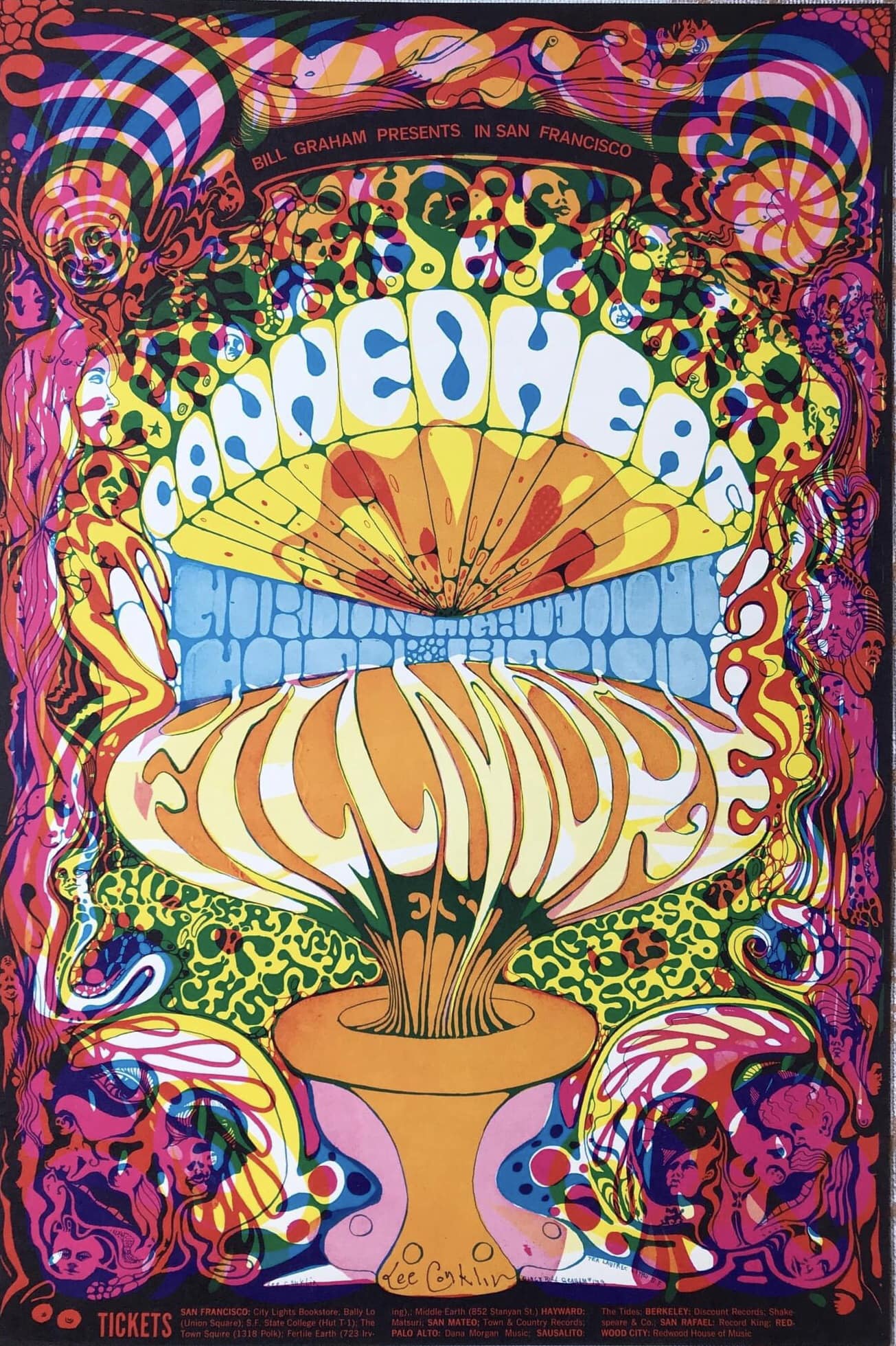 1968 Fillmore West poster for Canned Heat, Gordon Lightfoot, and