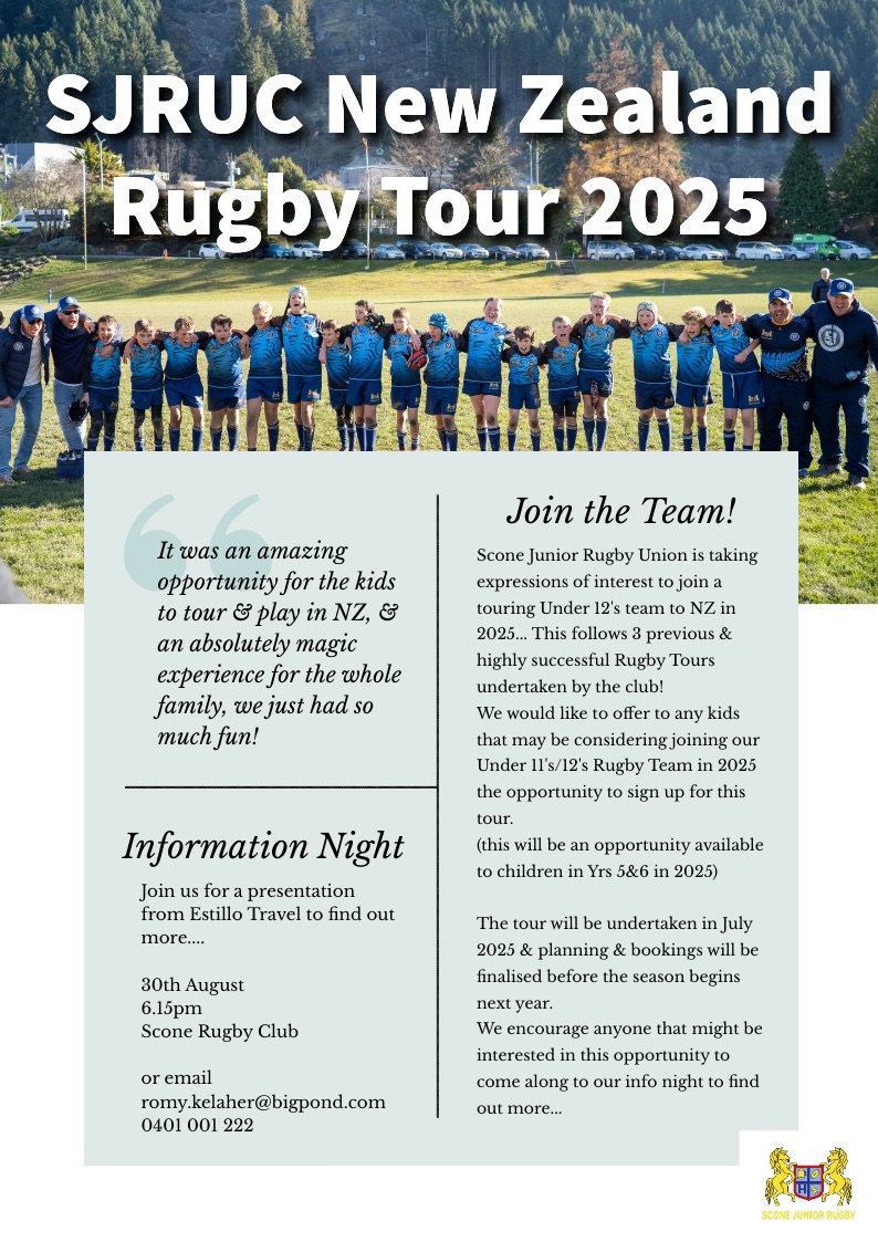Scone Junior Rugby Union NZ Tour | Scone NSW