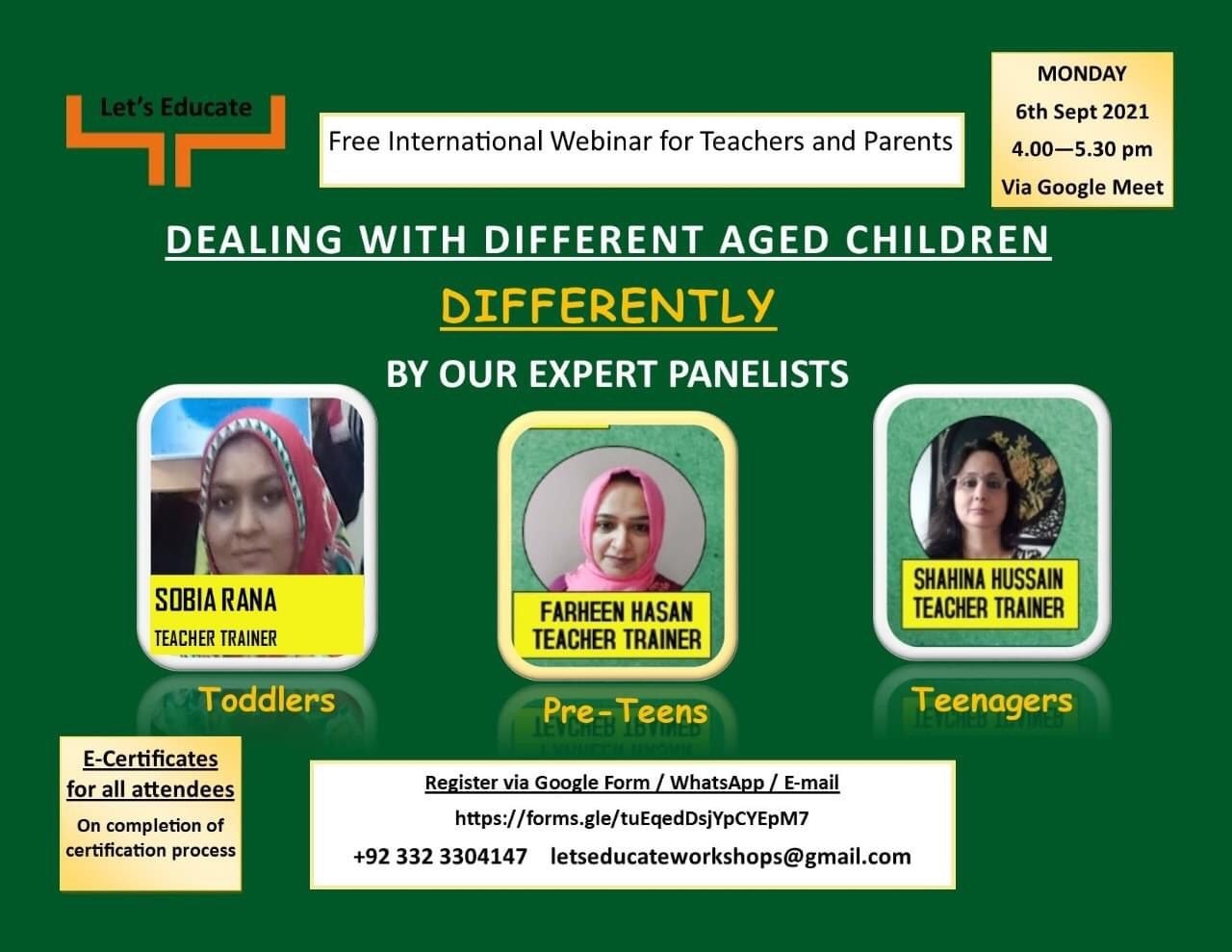 Let's Educate - MEET THE TRAINER Ms. Sobia Rana Topic:...