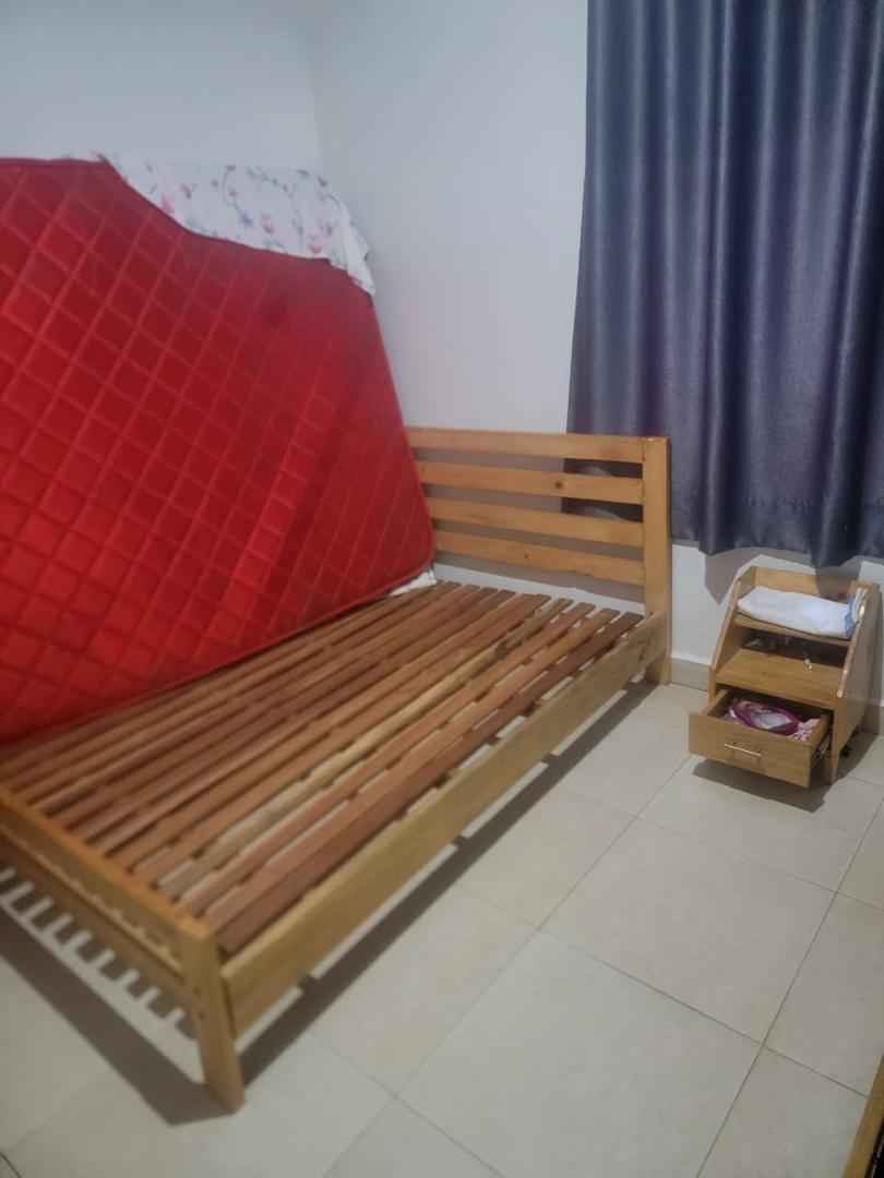 Byona- 2 Beds-40k each Blue Mattress- 50k TV stand-30k - Beds & Bed ...