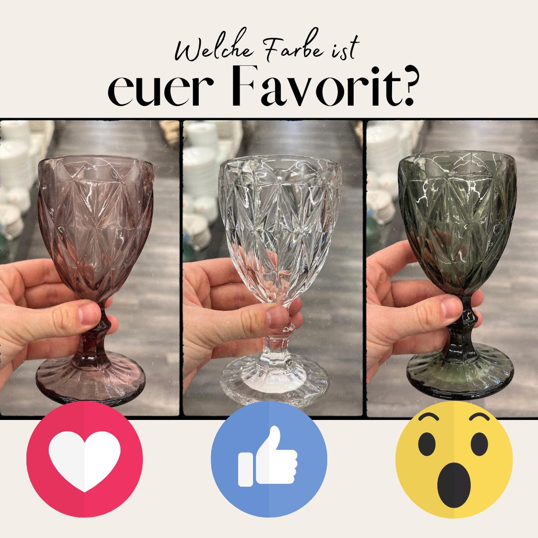 ❤ Unsere wunderschöne Gläser Vielfalt ❤ Transparent, Rosa oder Grün