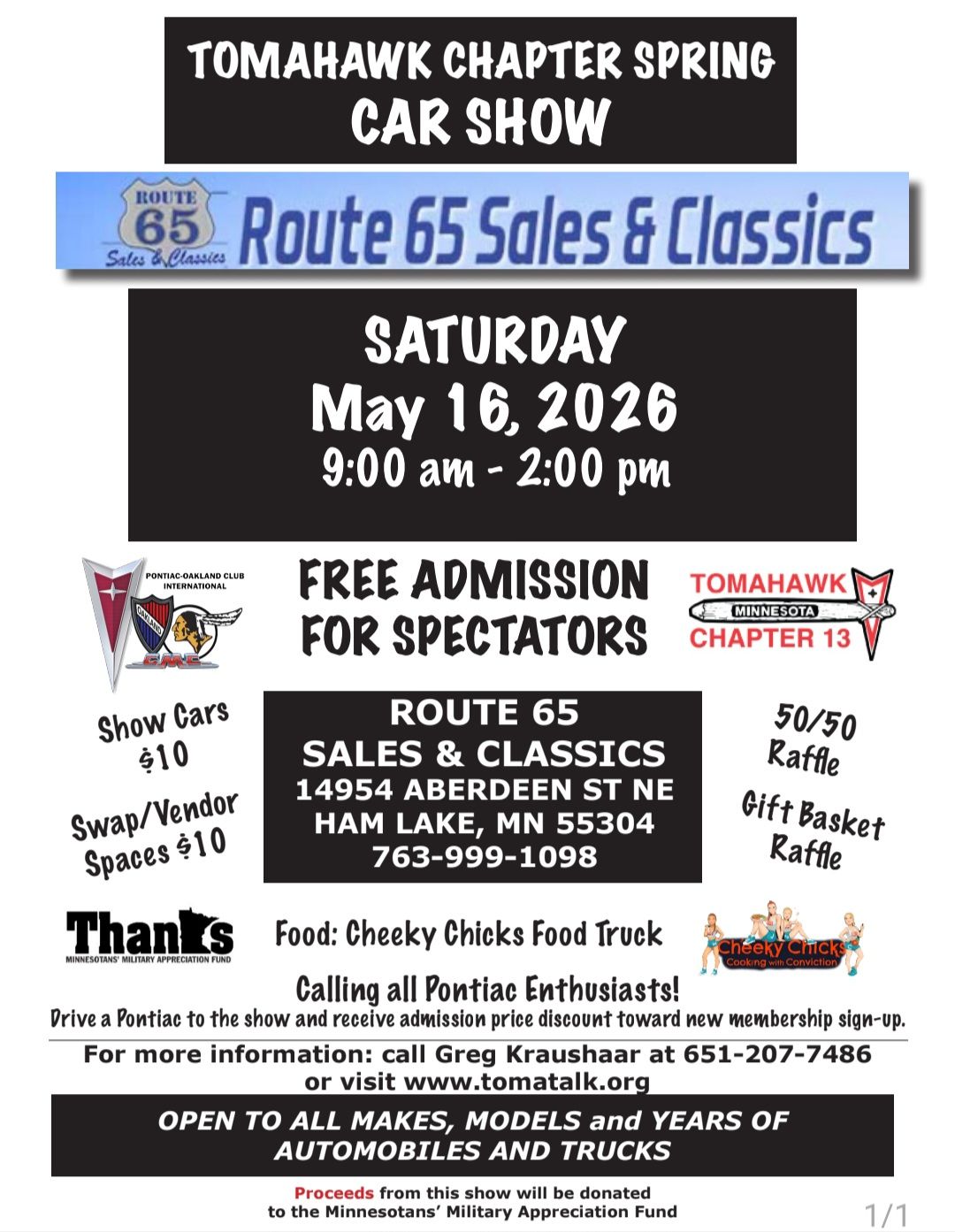 Tomahawk Chapter Spring Car Show
