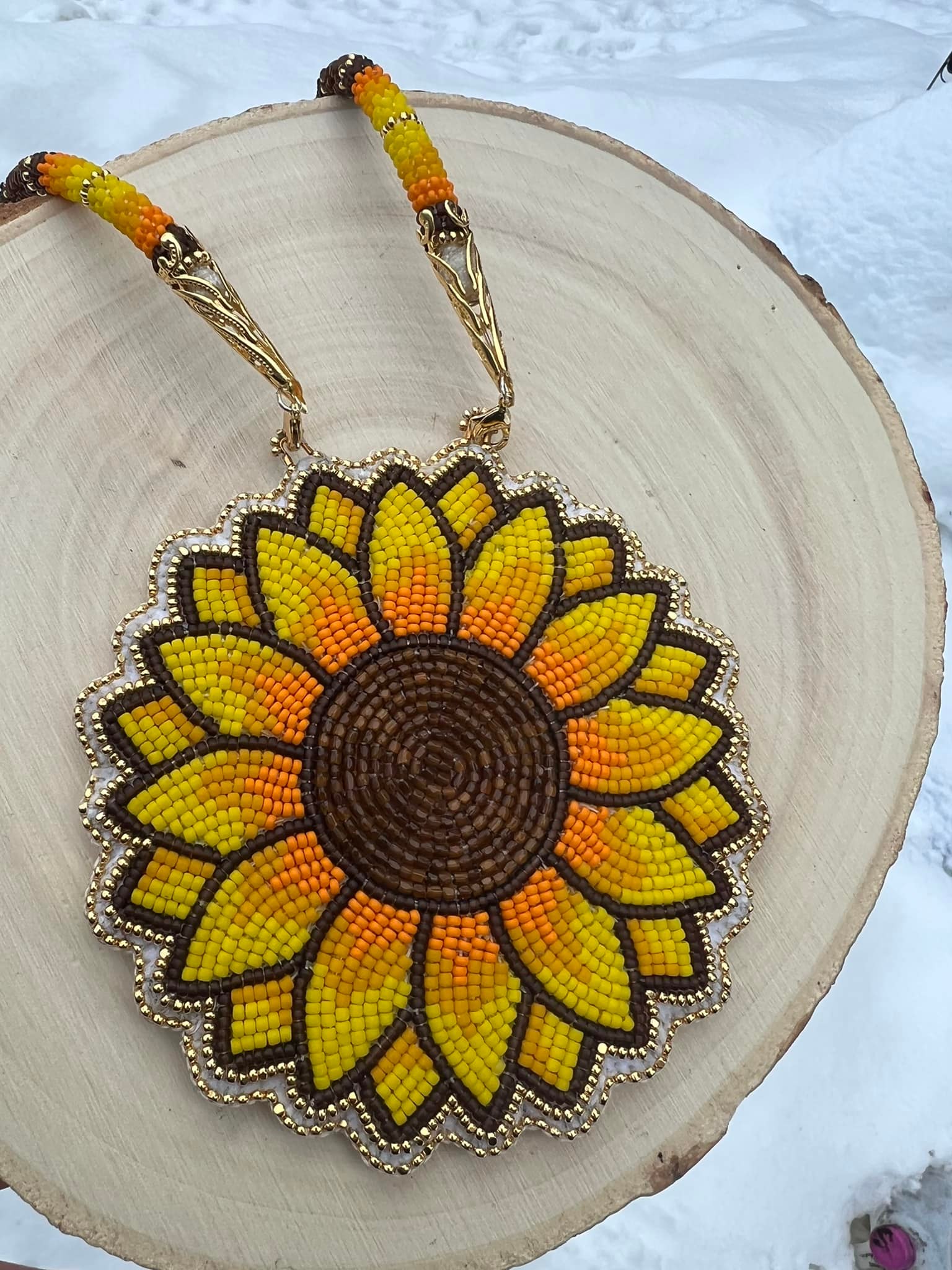 Beaded Sunflower 🌻 Ring #beadedjewelry #sunflower #tutorial #beadedjewelryinfluencer