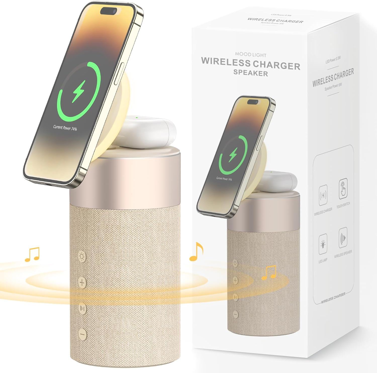 Gifts For Men Women,Cell Phone Stand With Speaker,LED Light,and...