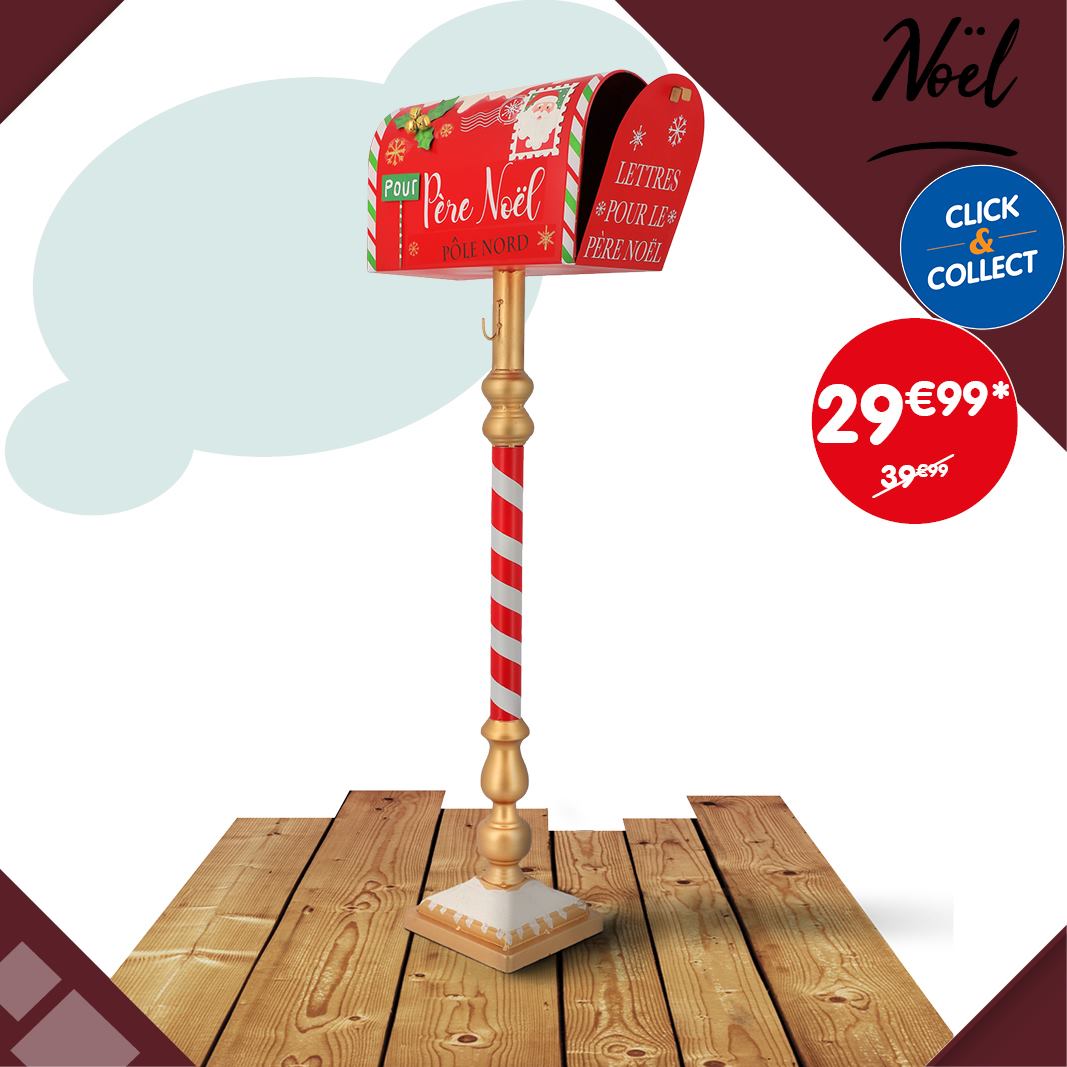 Boite Au Lettre Noel Sur Pied Stokomani