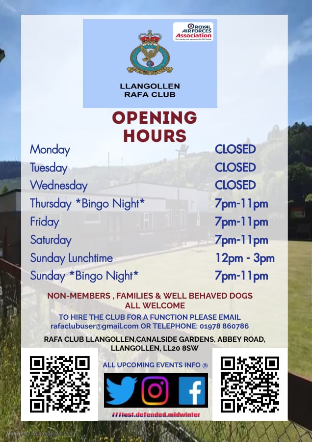 RAFA Club Llangollen Archive | Llangollen