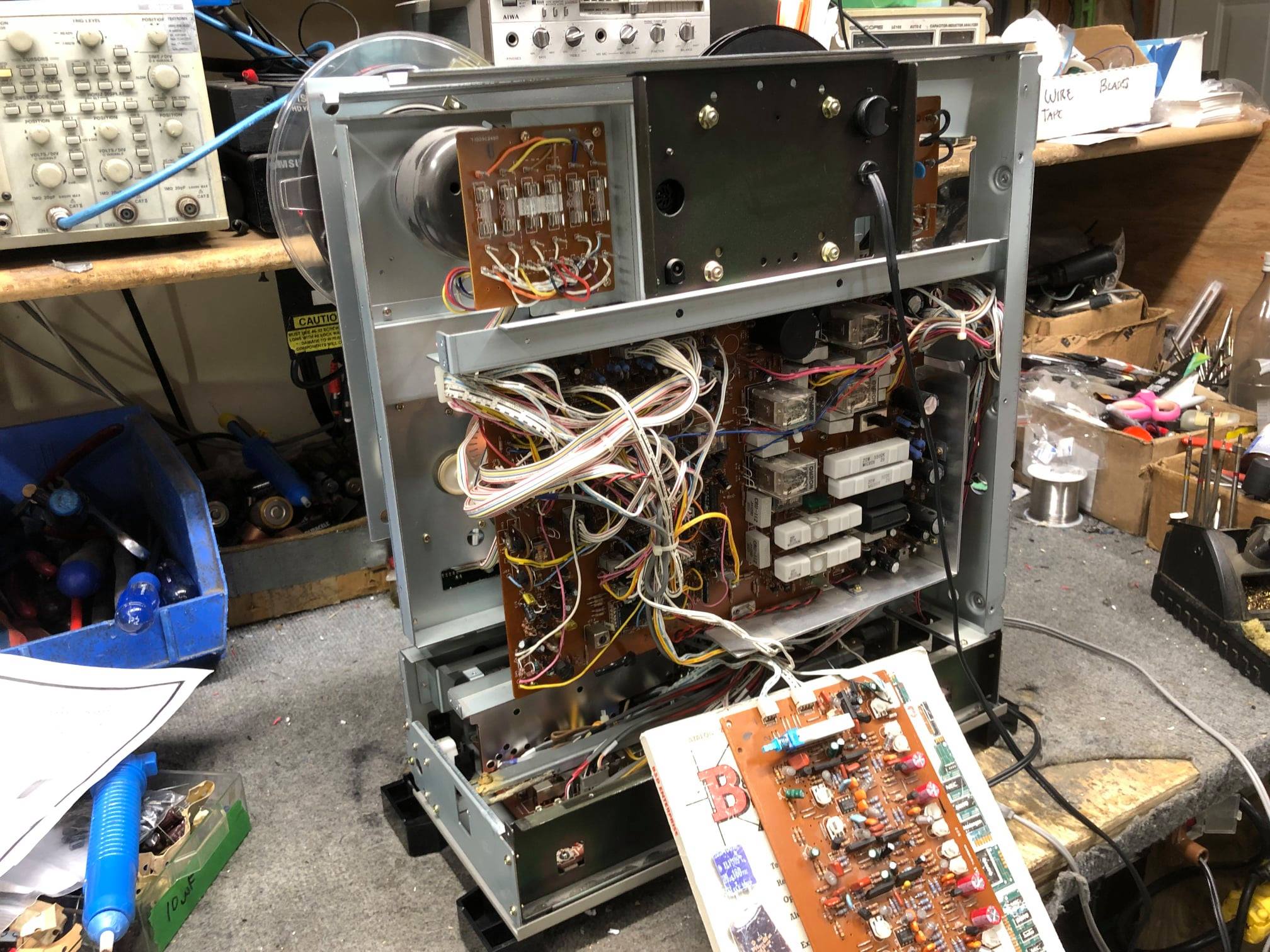 Repairing Akai GX747DBX reel to reel tape recorder issues