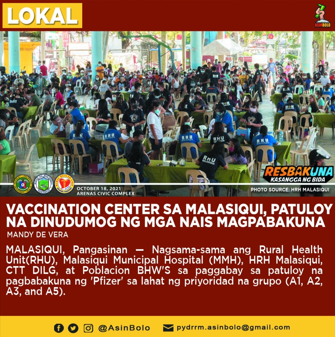 Vaccination Center sa Malasiqui, patuloy na dinudumog ng mga nais ...