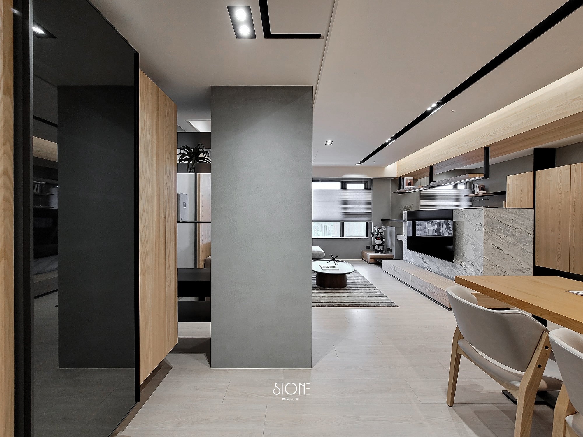 元素 木-溫潤 & 石-堅硬 & 鐵-俐落 融會於生活中... - 瑪克史東 Interior Design
