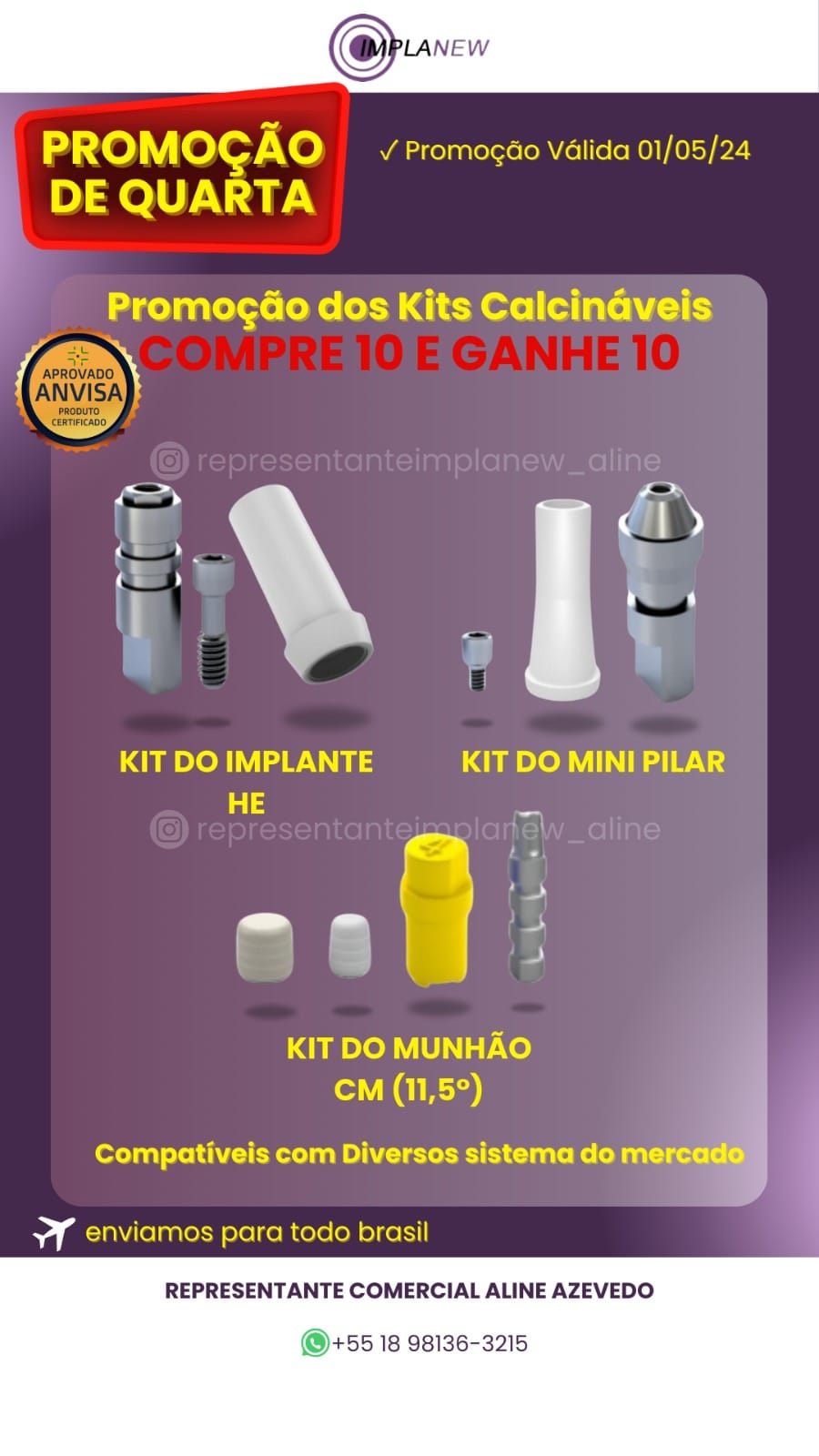 🦷🔩 COMPONENTES PROTÉTICOS DE PRIMEIRO LINHA 🦷🔩 COMPATÍVEIS COM