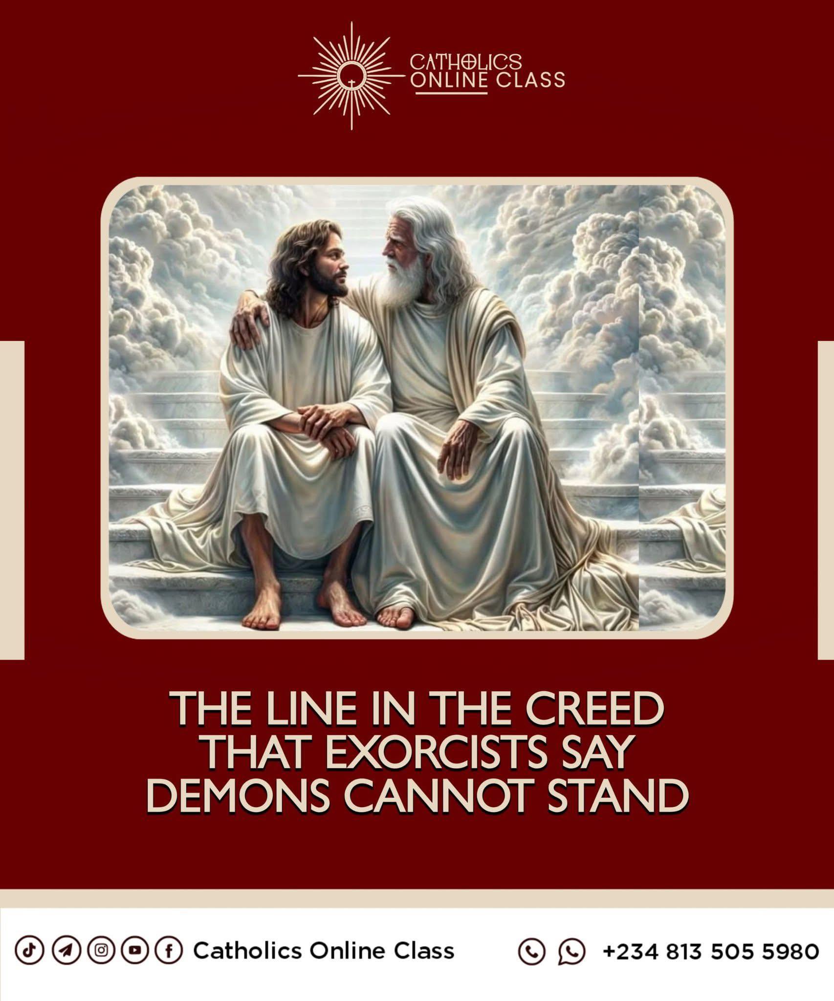 ️THE LINE IN THE CREED THAT EXORCISTS SAY DEMONS CANNOT STAND 😳🤔 | Facebook
