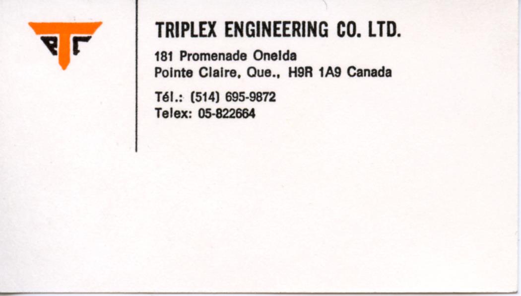 Triplex Engineering Company Ltd. | Pointe-Claire QC