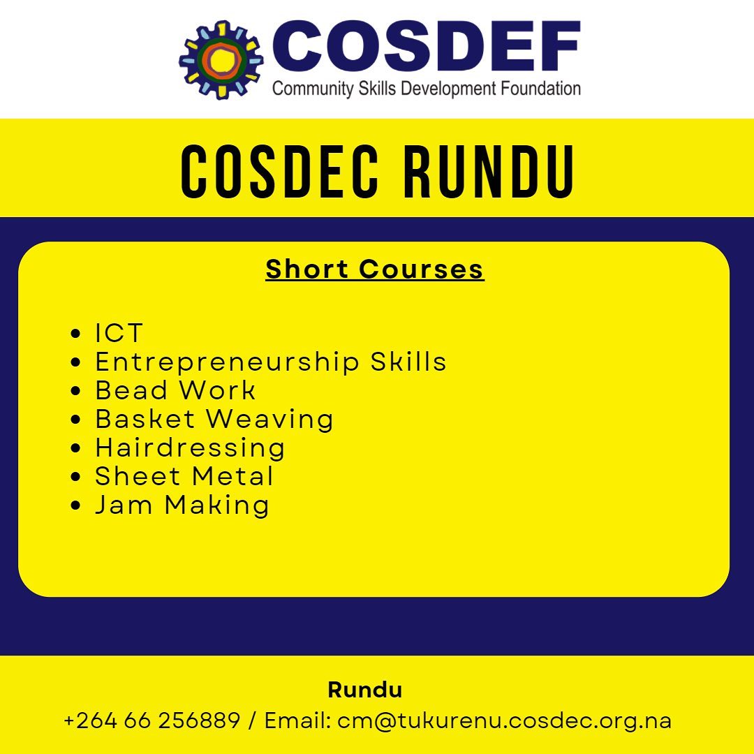 BACKGROUND OF COSDEC TUKURENU, RUNDU... - Just JK Consultancy | Facebook