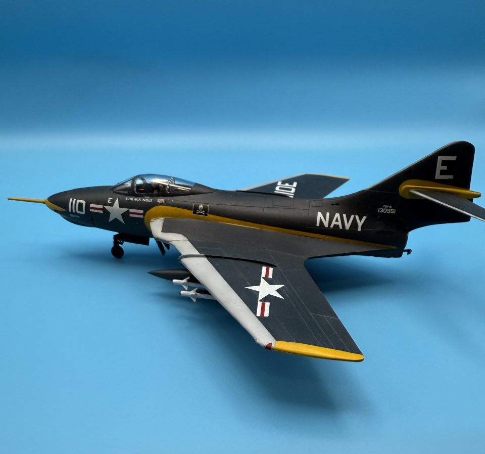 HobbyBoss 1/72 F9F-2 Panther model of VF-61 Jolly Rogers