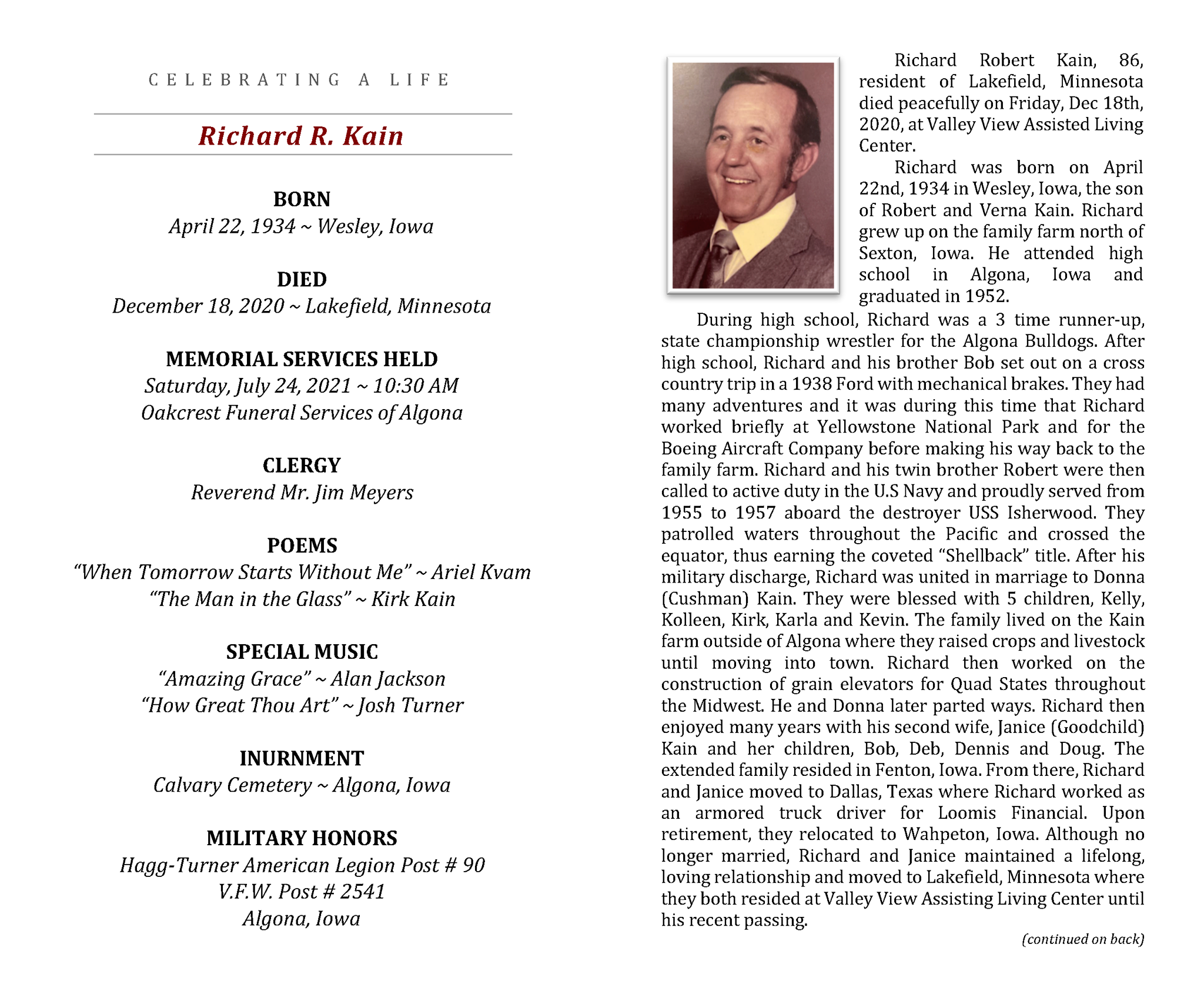 Oakcrest Funeral Services... - Oakcrest Funeral Services