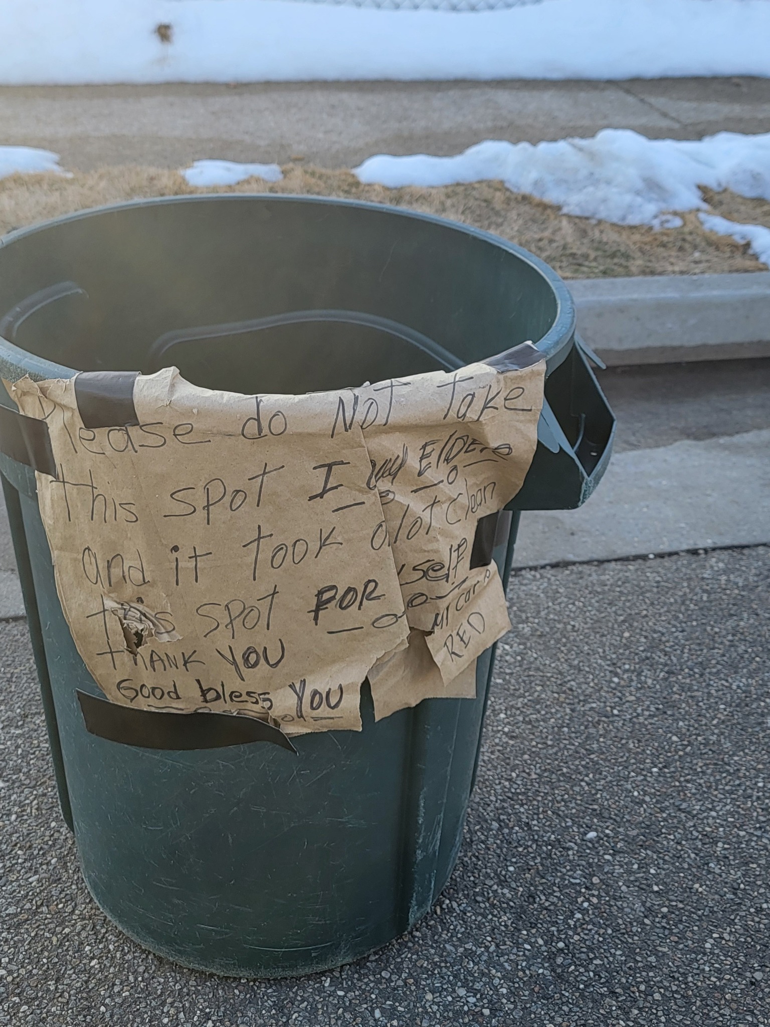 Jeffrey - So this garbage can and note was left in front of my ...