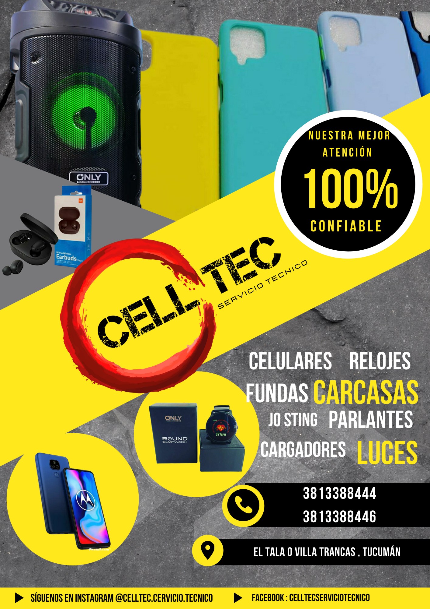 Celltec Servicio Tecnico y Venta de accesorios | Trancas