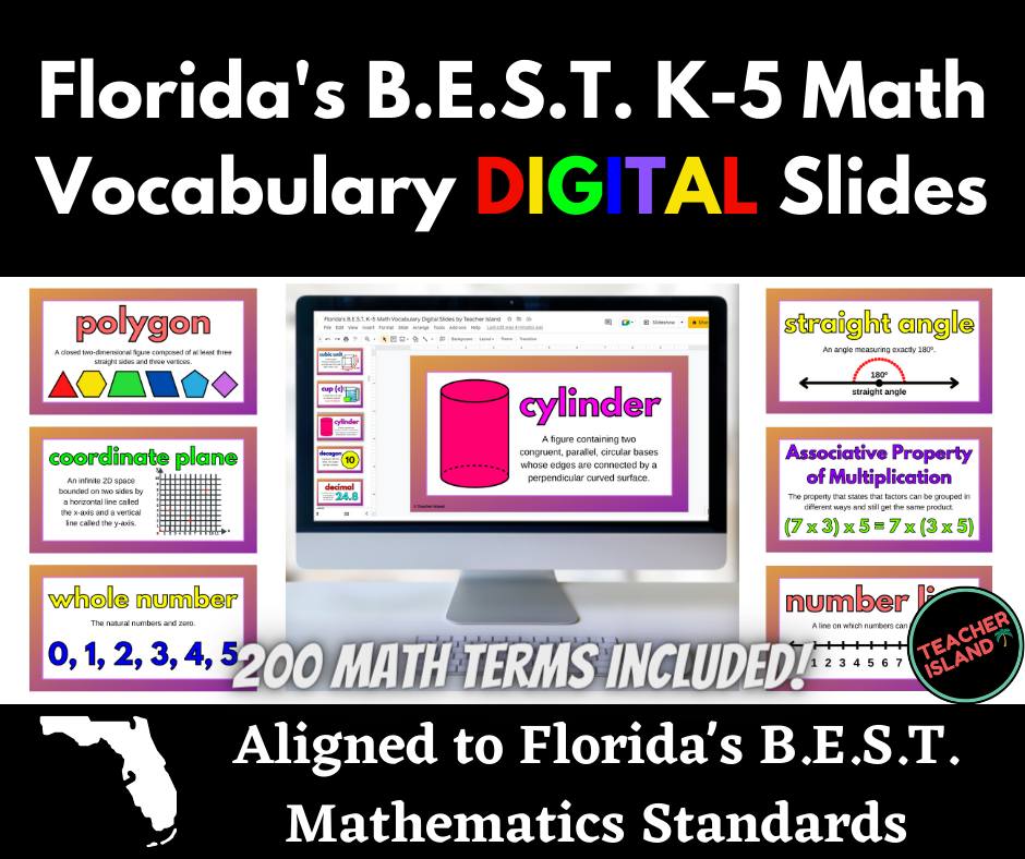 Teacher Island - Enjoy these K-5 Math Vocabulary Digital...