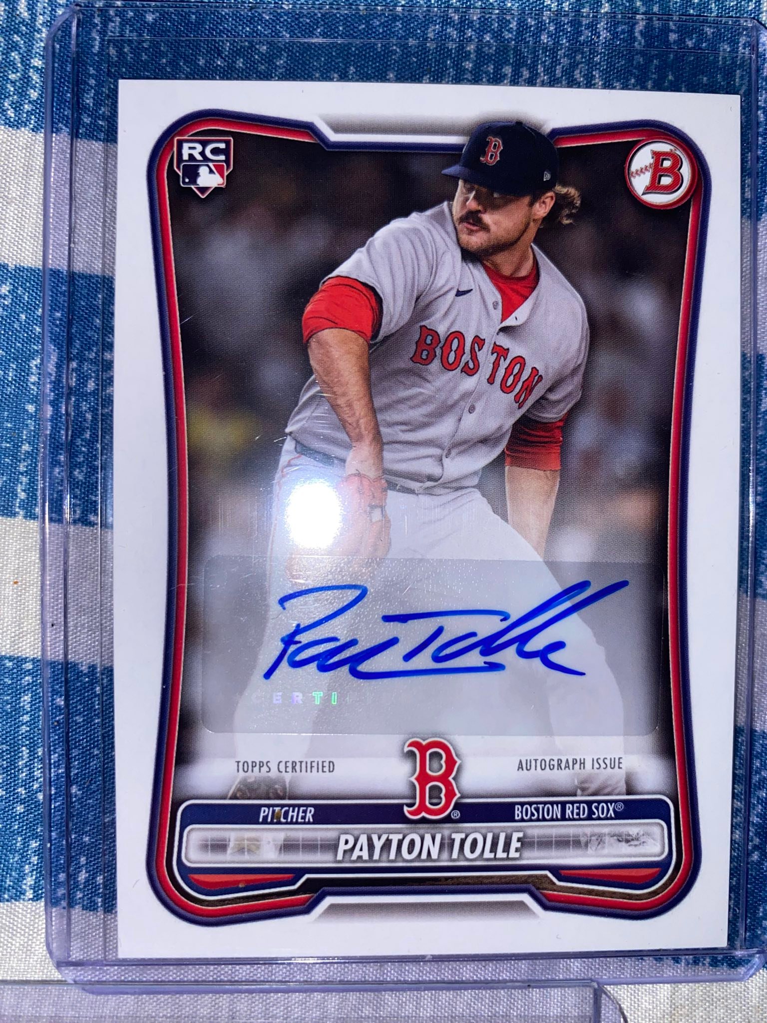 Pulling autographed Payton Tolle card from 2026 Bowman baseball cards