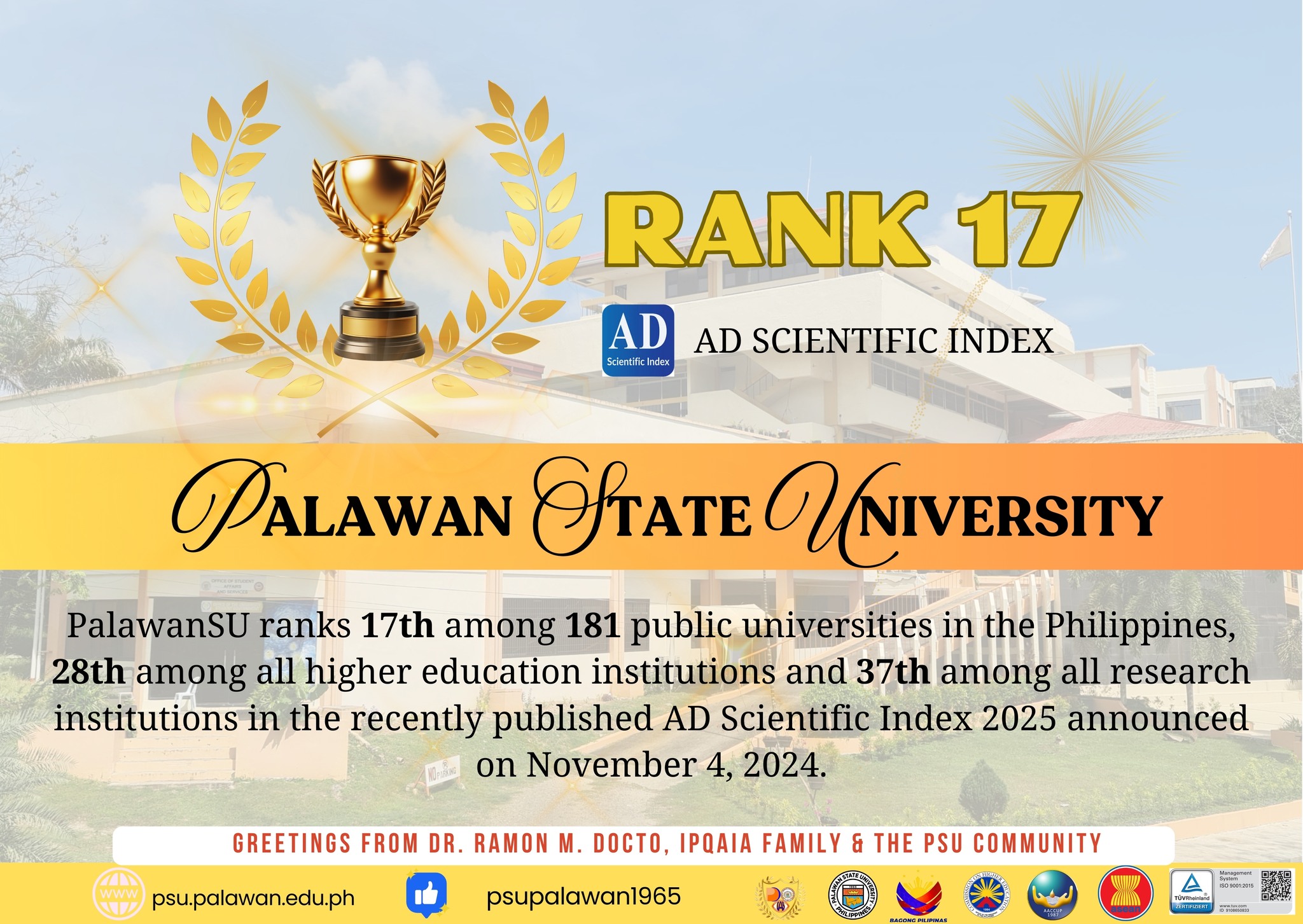 PSU - Congratulations, Palawan State University! PalawanSU recently ...