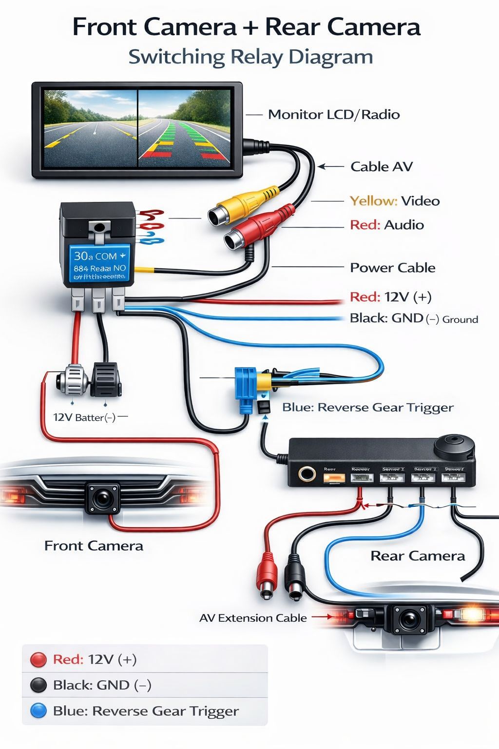 Akbar - This diagram illustrates the wiring for installing a front and ...