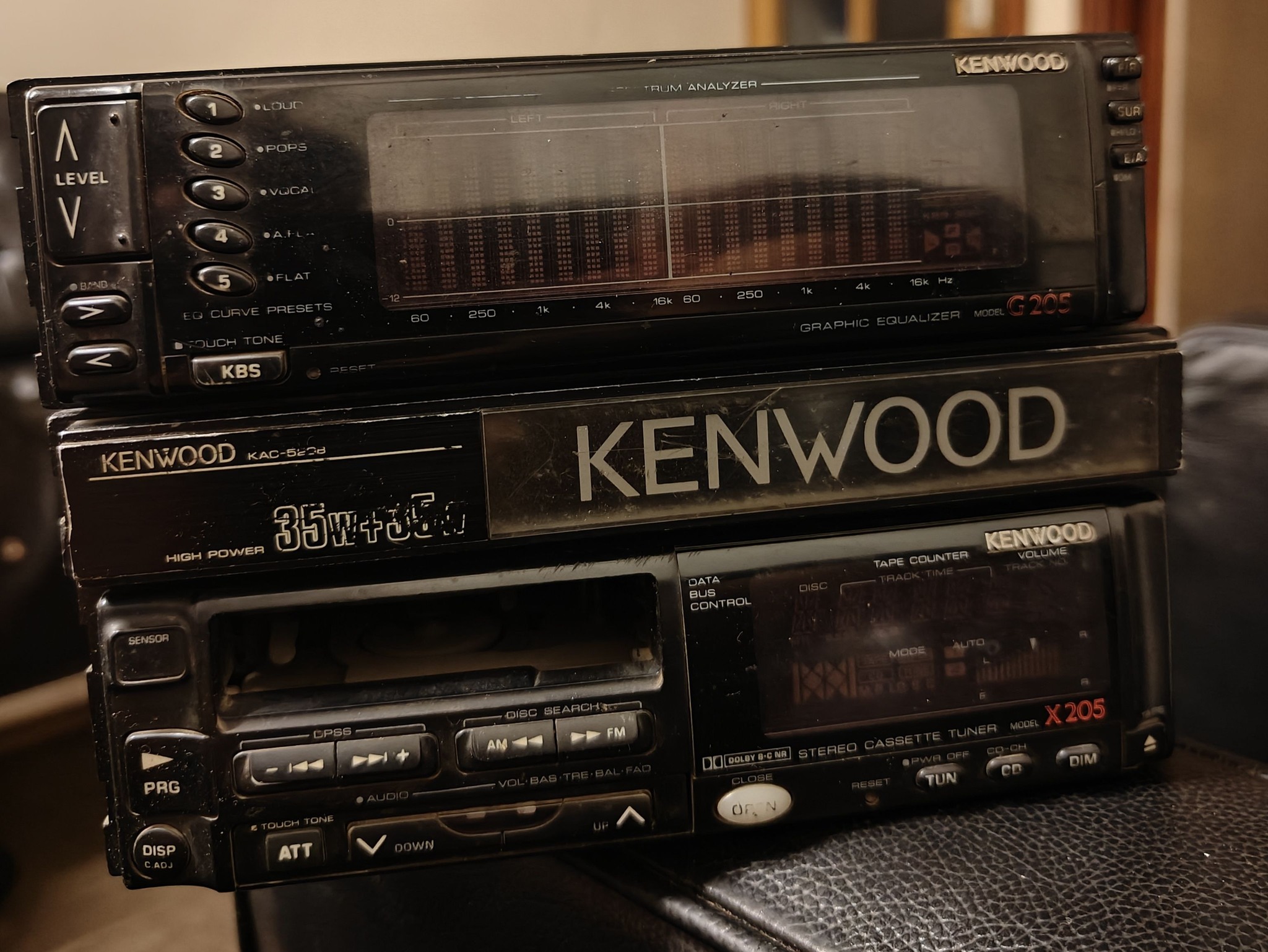 Kenwood X205 car audio system from the 1990s