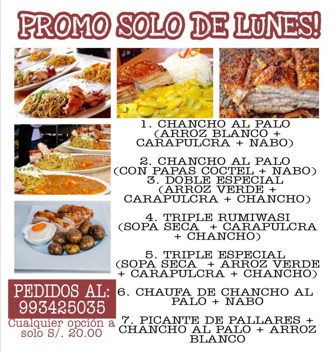 📢 Promo solo de #LUNES!! No... - Restaurant Rumi Wasi - Ica | Facebook