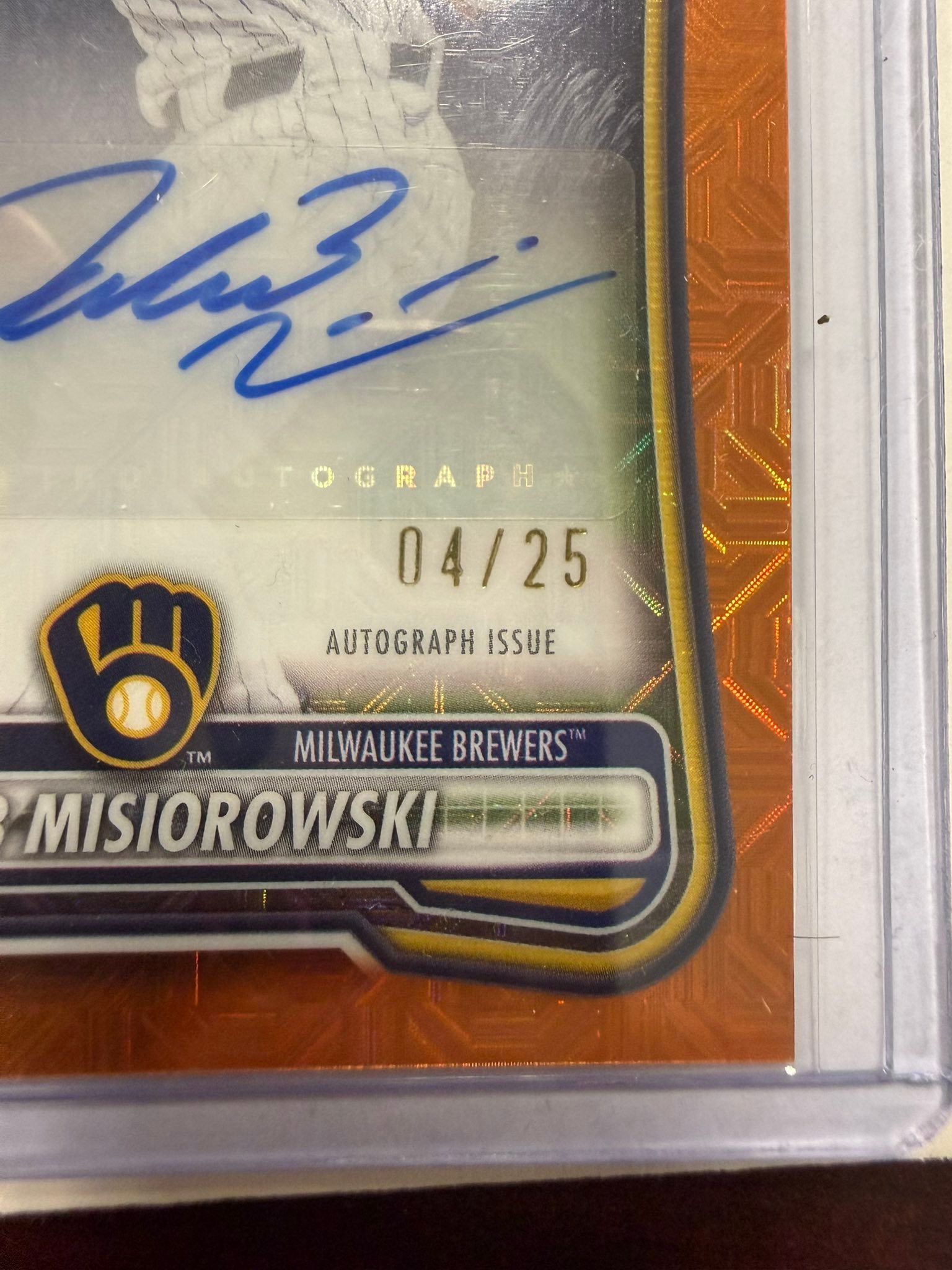 Jacob Misiorowski 2026 Bowman Chrome RC /25 Mojo Orange Auto 