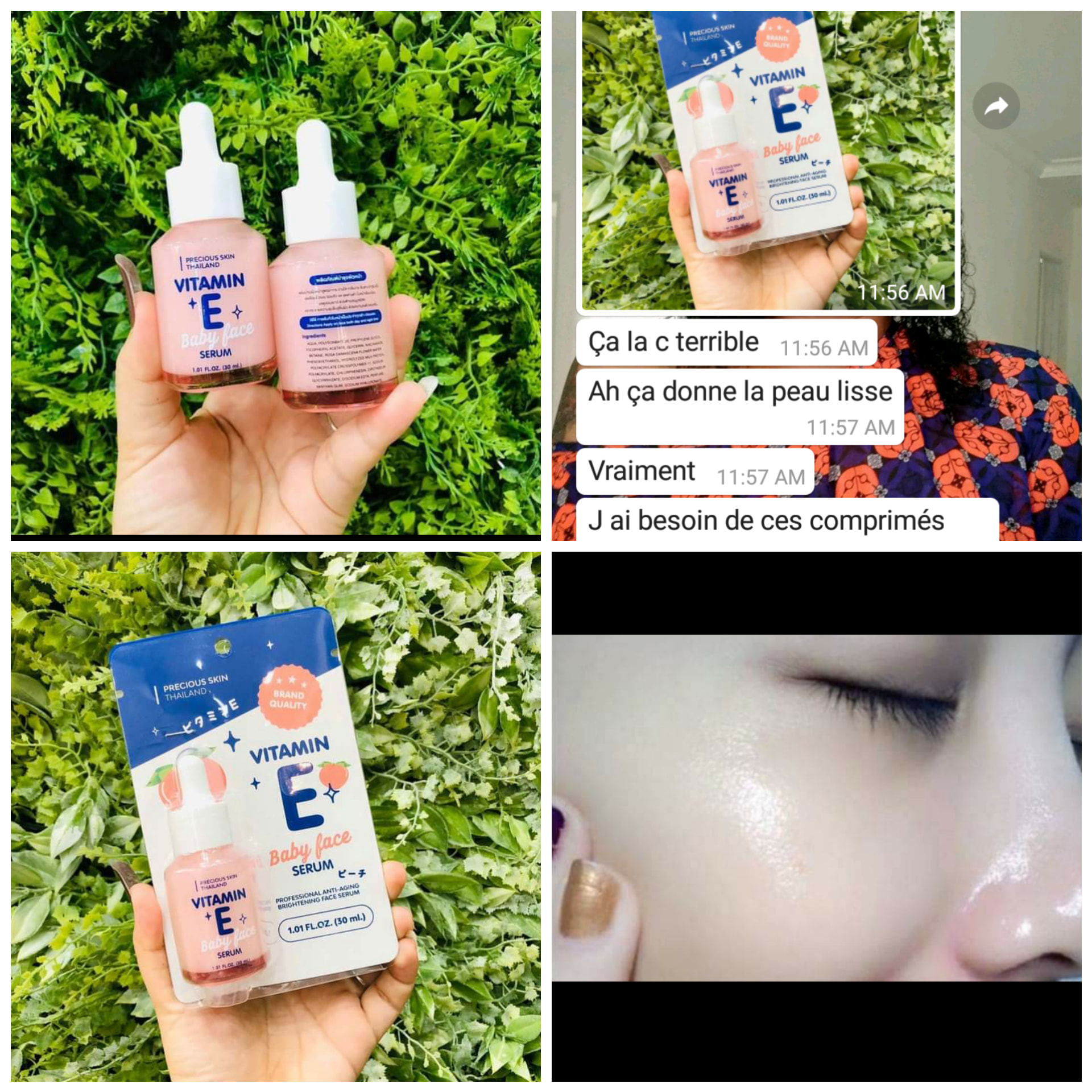 Sérum Visage Precious Skin Vitamin E Baby Face 30ml - Éclaircissant, Réduit Taches - Neuf