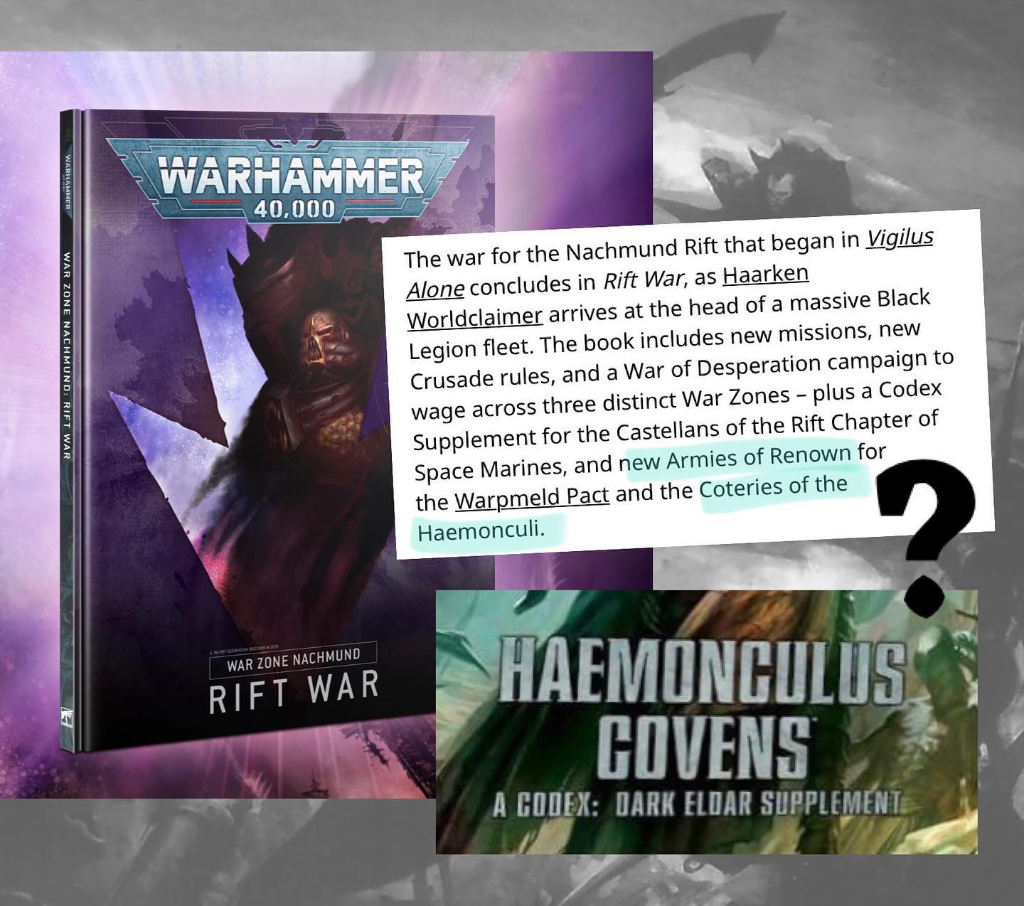 Sky - Rift War: Coteries of the Haemonculi Army of Renown confirmed! 💀💉 ...