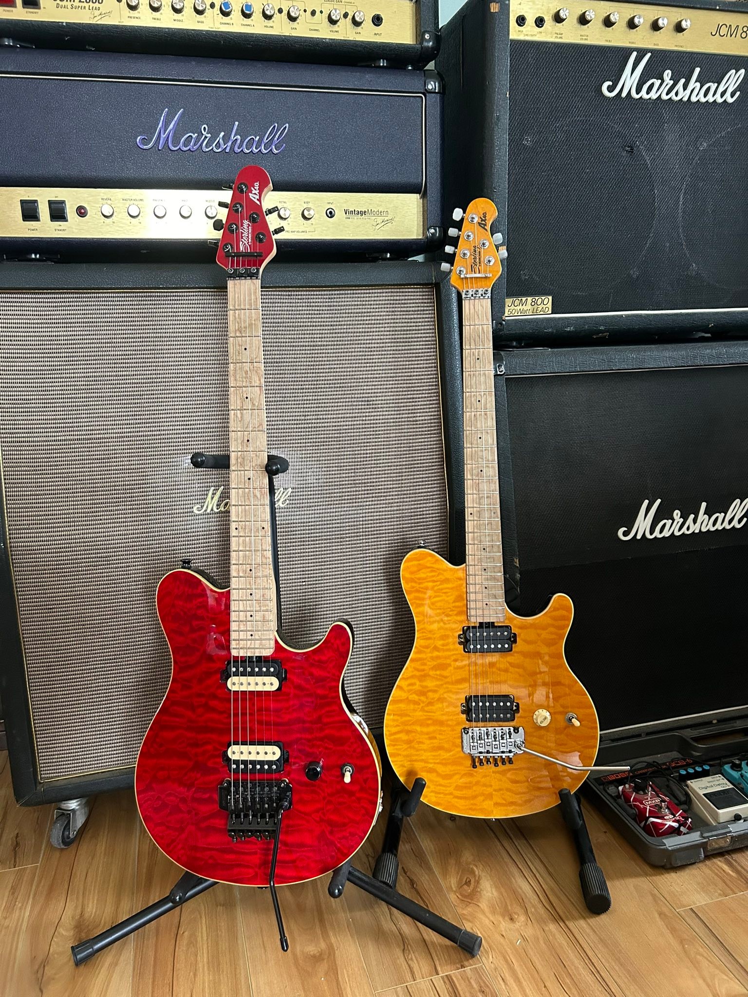 EBMM Sterling AX40D upgrade with USA Dimarzio Axis pickups and