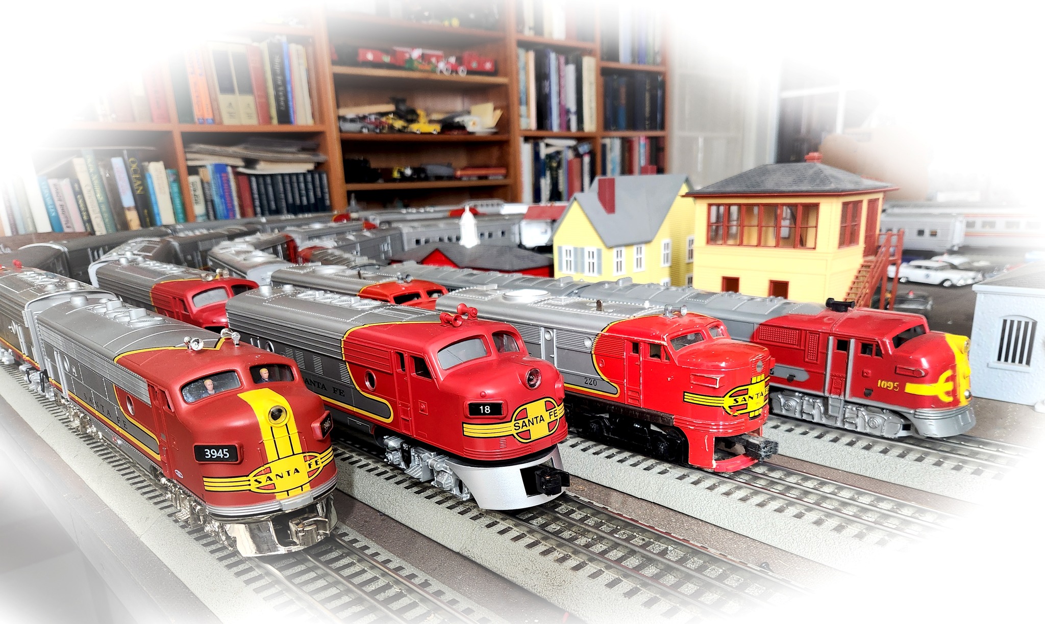Restoring home train display with Lionel trains for John Muir