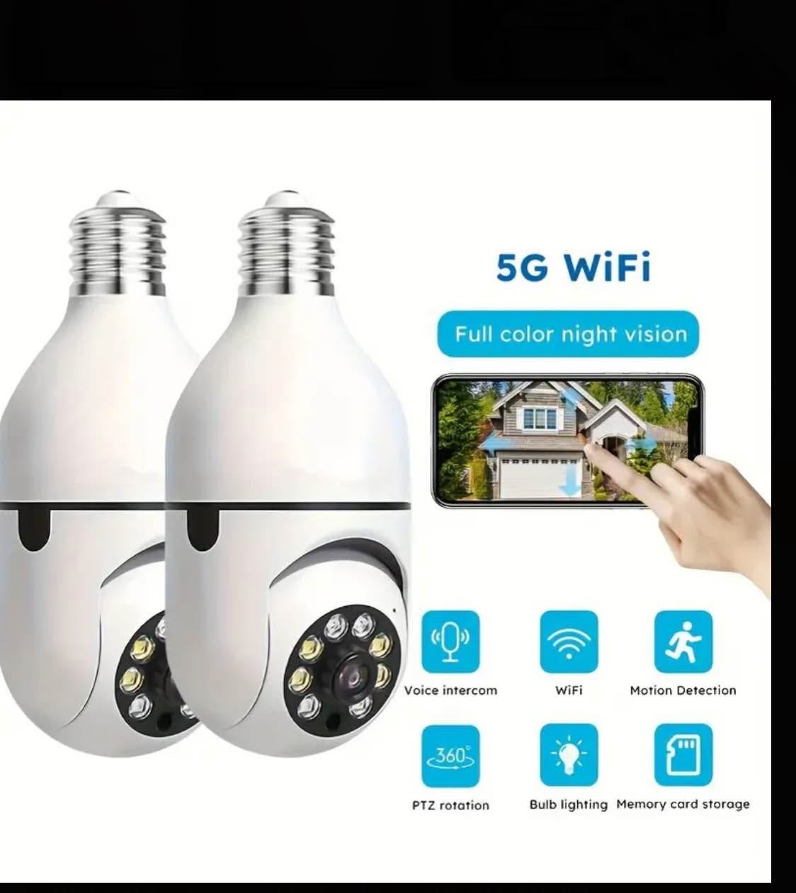 EseeCloud Light Bulb Camera E27 3MP WiFi AP Cloud TF Card Storage