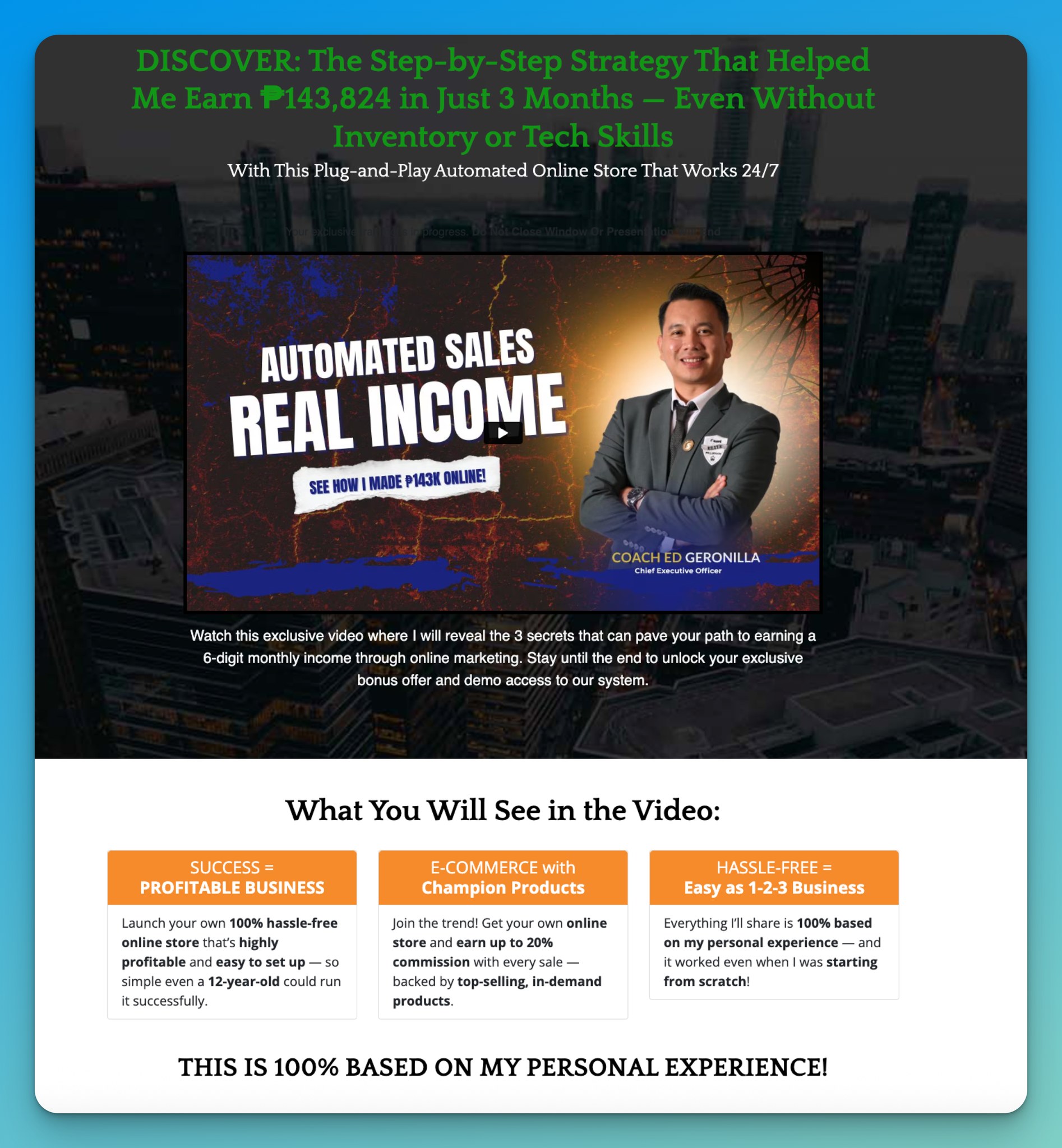Elijah Jhay - We’re excited to announce that our Sales Funnel for the ...