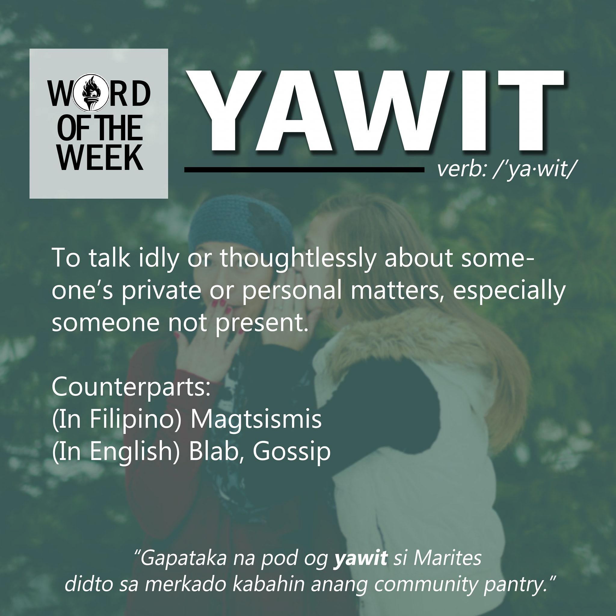 The NORSUnian - 𝖳𝖭 𝖵𝖮𝖢𝖠𝖡 | Yawit 𝘠𝘢𝘸𝘪𝘵 (v. ya-wit) means to talk idly ...