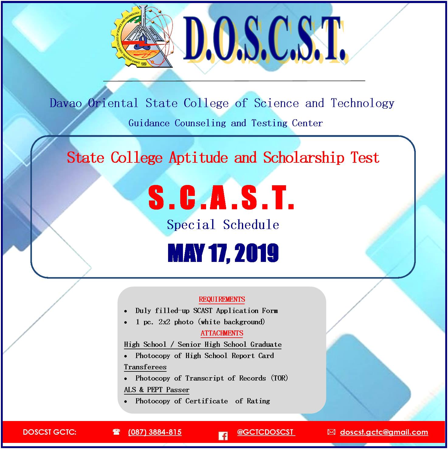 Davao - [GOOD NEWS!] If you were not able to take the SCAST in our past ...
