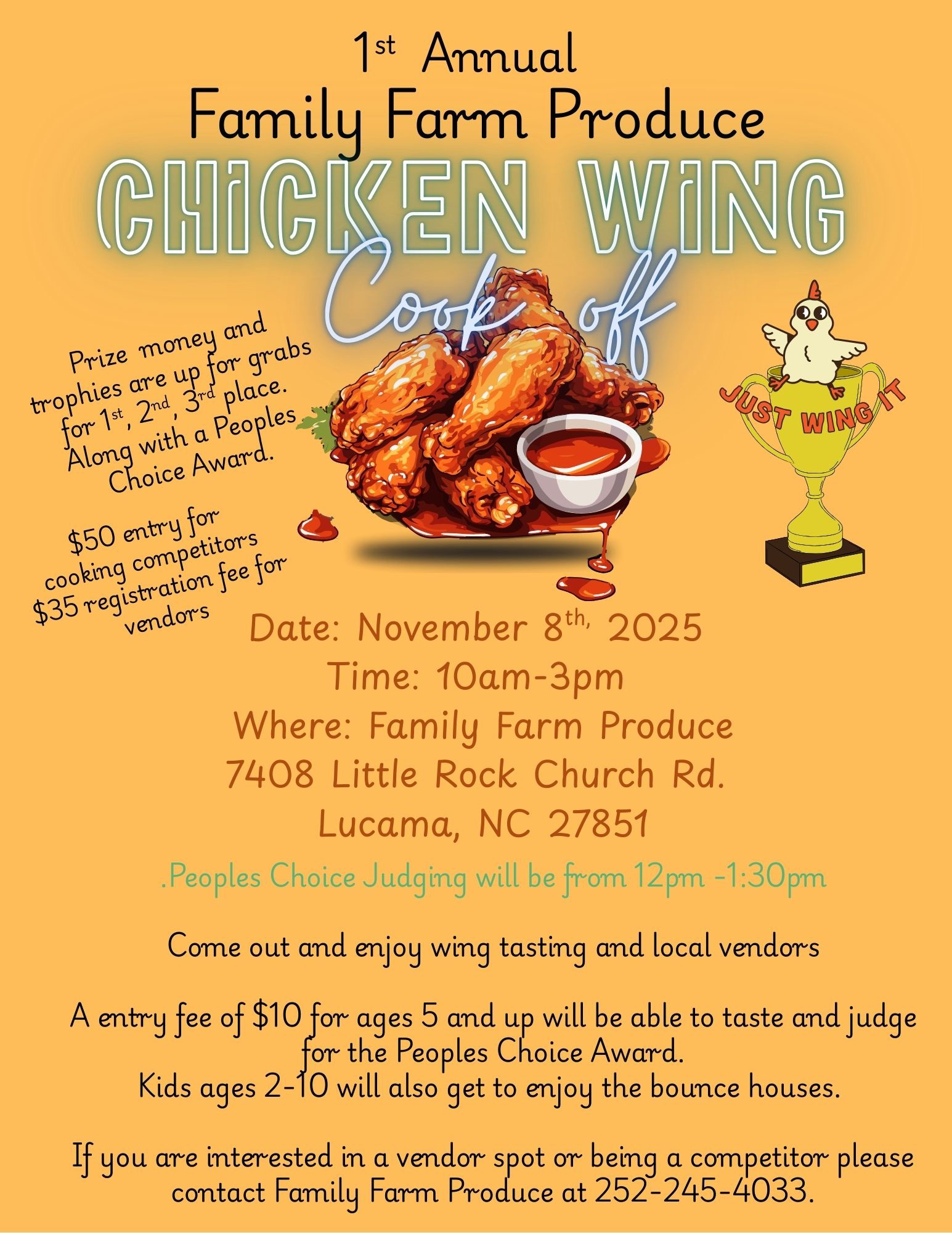 1st Annual Chicken Wing Cook Off