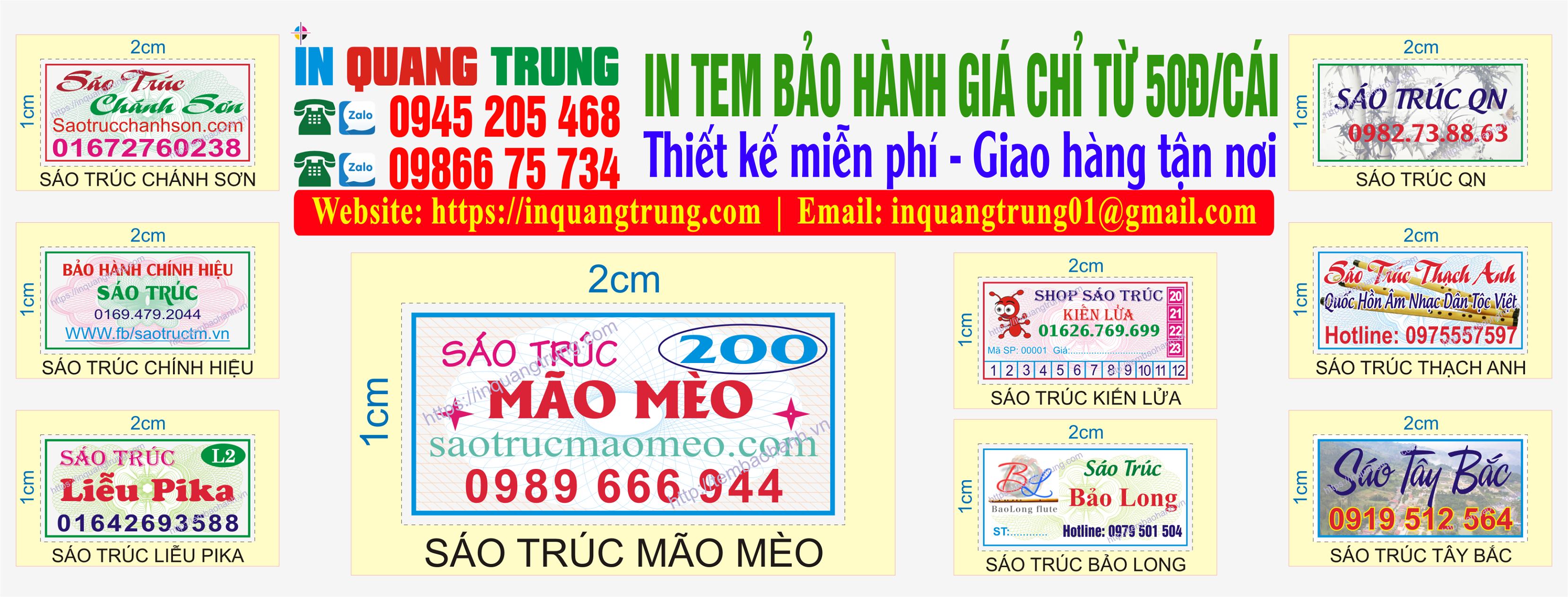 In - In tem rách - Công ty In Quang Trung chuyên làm tem bảo hành, tem ...