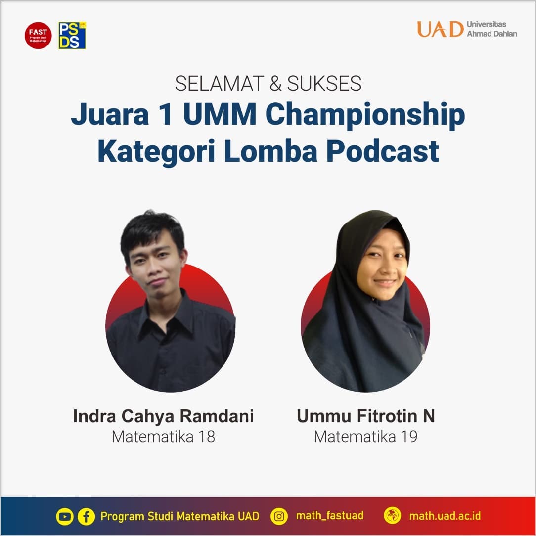 Selamat atas prestasi yang... - Program Studi Matematika UAD | Facebook