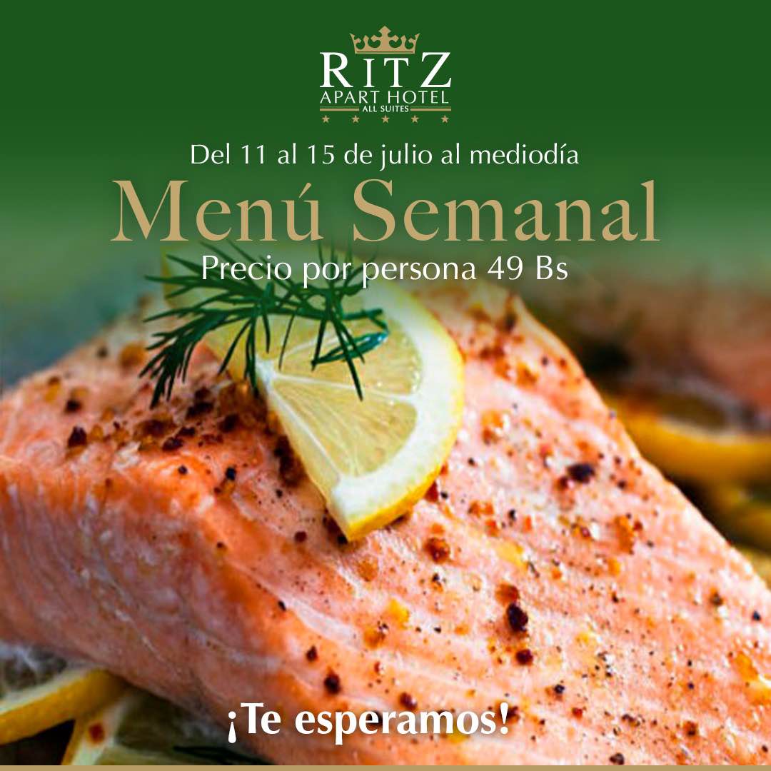 Ritz Apart Hotel - Te presentamos nuestro menú semanal de mediodía del ...