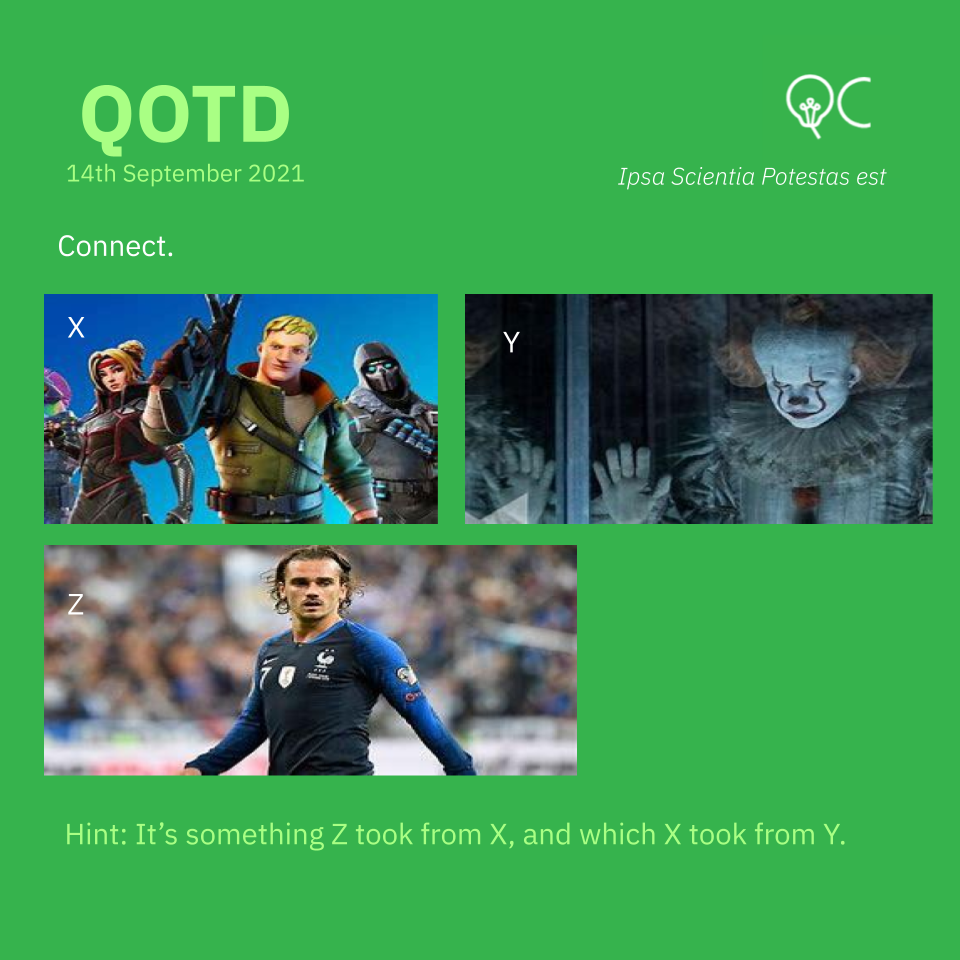 Quizzing - #QOTD for 14th September! DM your answers and feel free to ...