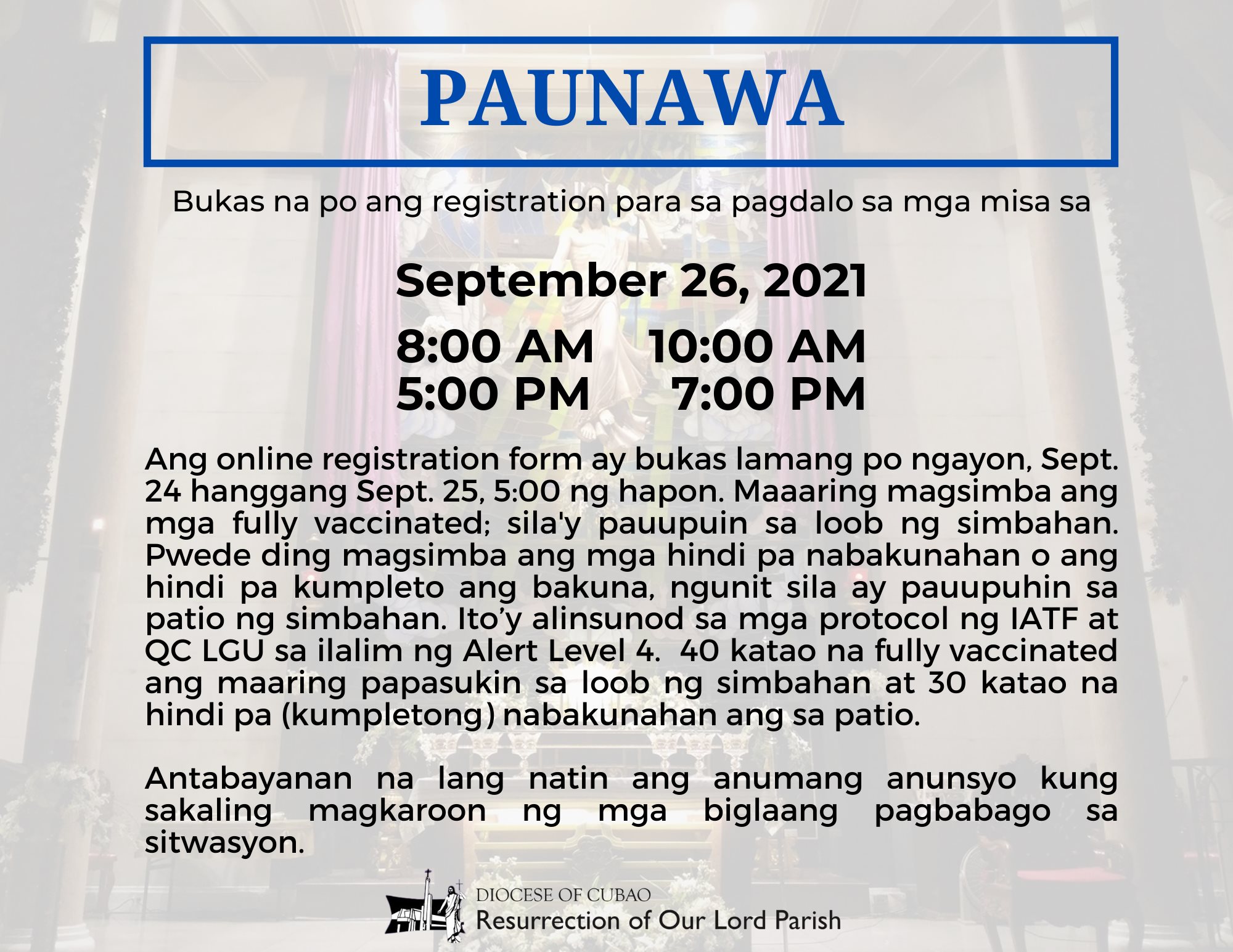 Mga... - Resurrection of Our Lord Parish (ROLP) - Paltok | Facebook