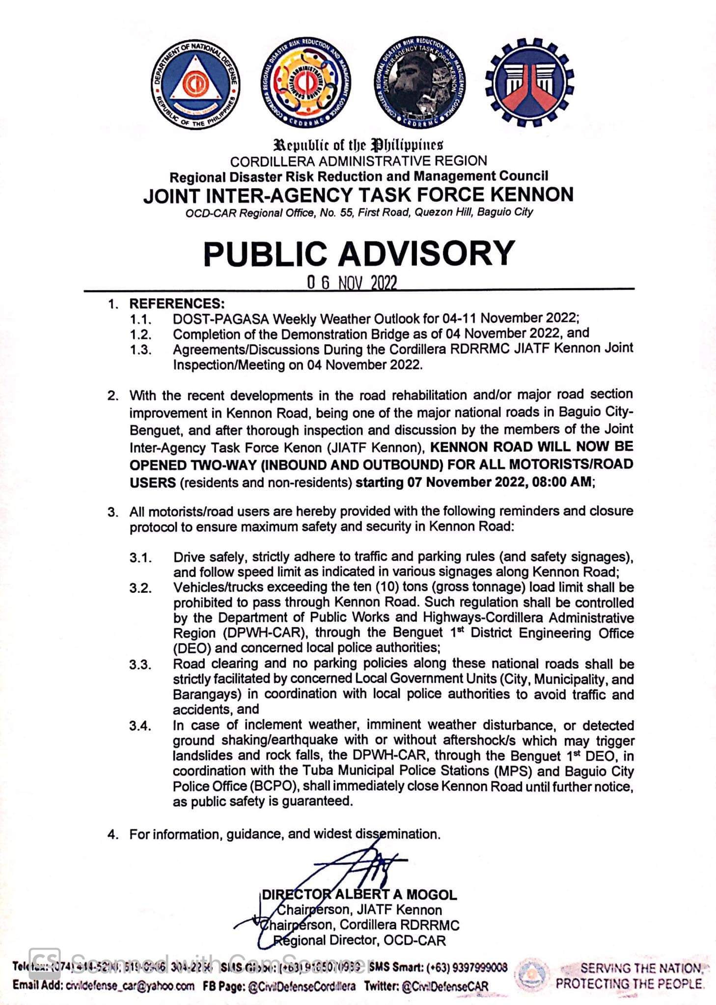 DPWH - ⚠️ 𝐊𝐄𝐍𝐍𝐎𝐍 𝐑𝐎𝐀𝐃 𝐀𝐃𝐕𝐈𝐒𝐎𝐑𝐘 ⚠️ 6 November 2022 𝙆𝙀𝙉𝙉𝙊𝙉 𝙍𝙊𝘼𝘿 𝙒𝙄𝙇𝙇 𝘽𝙀 ...