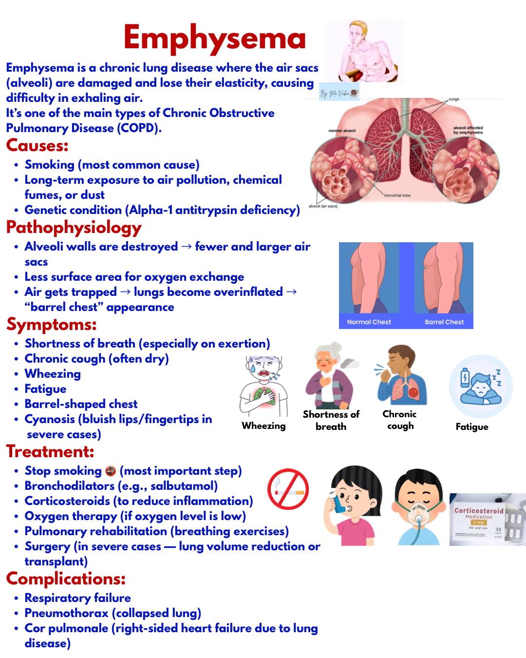Ma - Emphysema overview 🫁🧐🩺👇 Emphysema is a chronic lung disease where ...