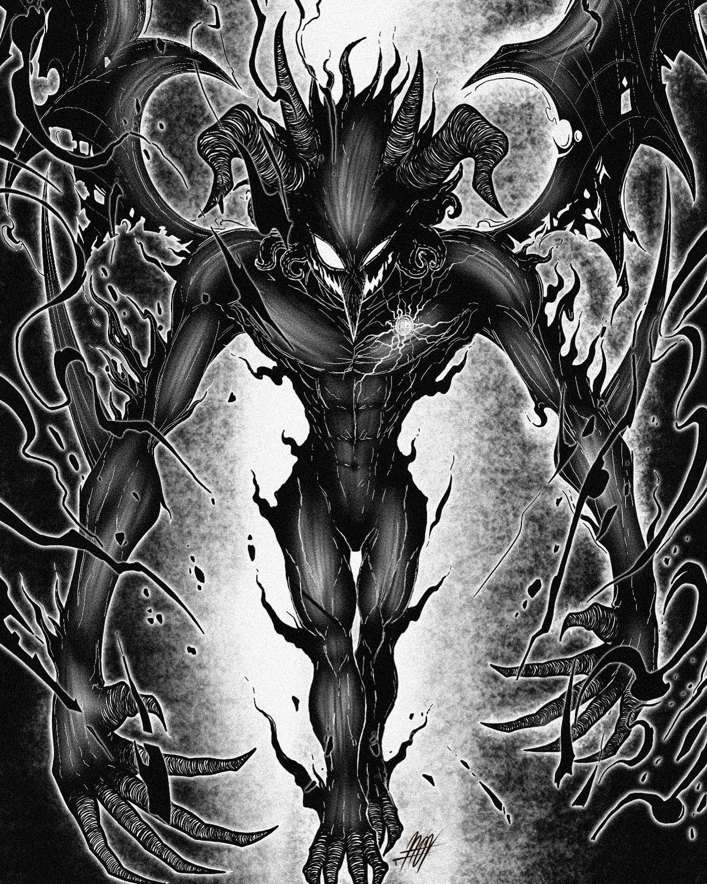 Dibujonico - Akuma 悪魔 — Dibujo antiguo, inspirado en Black...