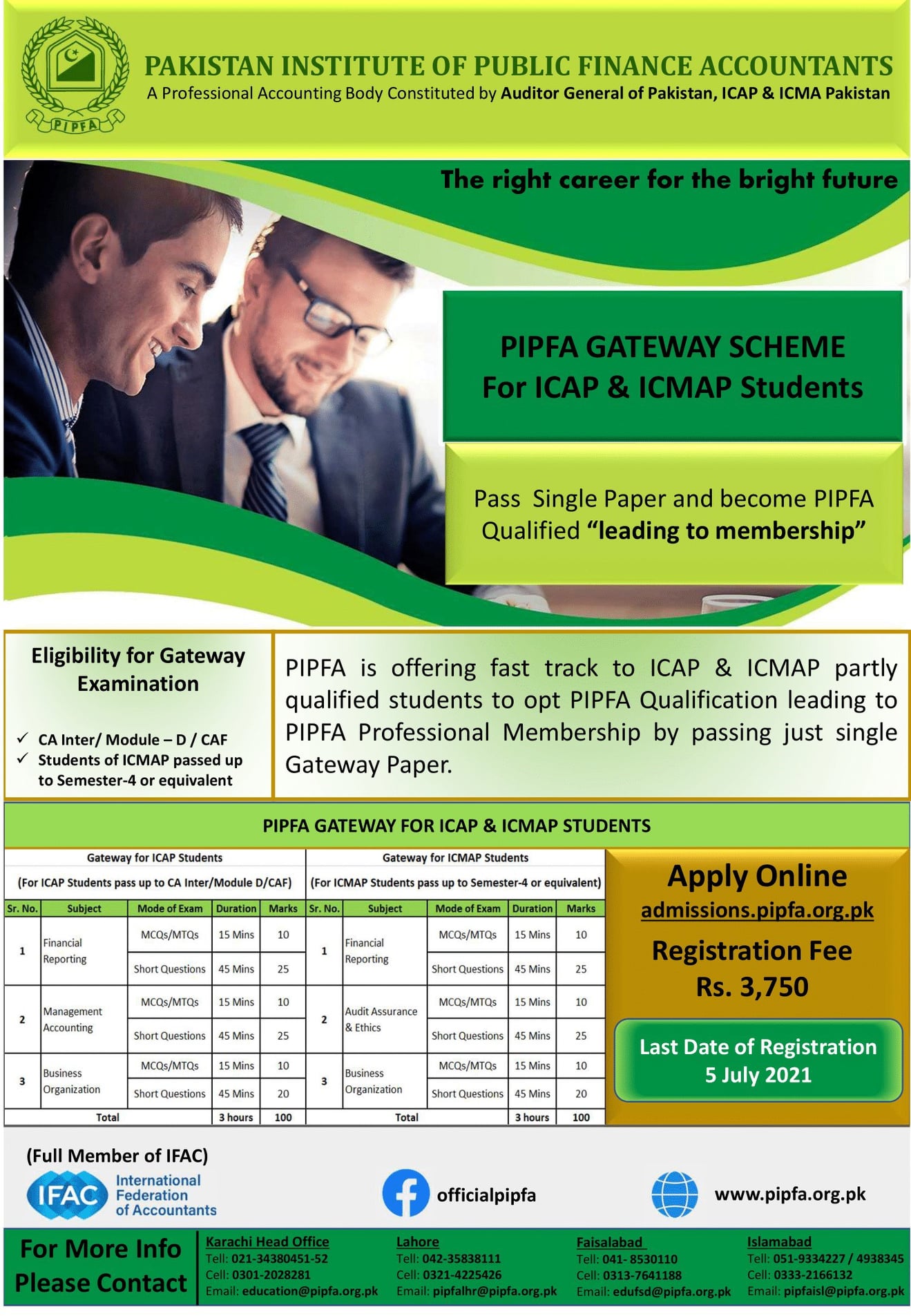 PIPFA - ''Golden Opportunity For #ICAP & #ICMAP Students''... | Facebook