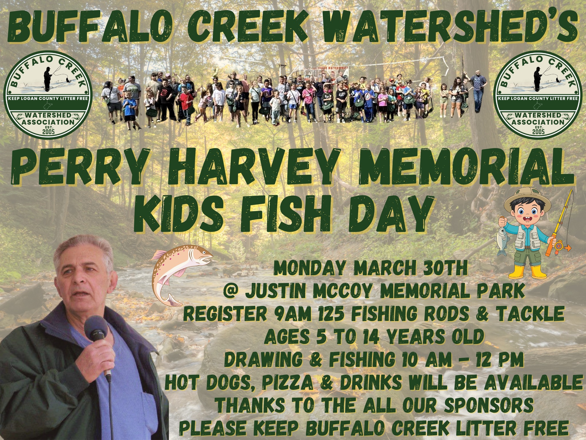 22nd Annul Buffalo Creek Watershed's Perry Harvey Memorial Kids Fish Day