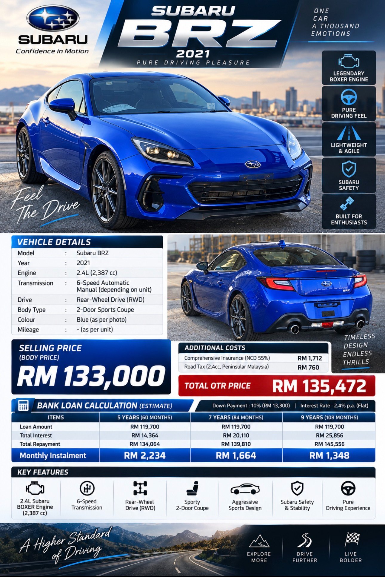 PM PM WHATSAPP 0143037829 SUBARU Confidence Motion ONE SUBARU BRZ